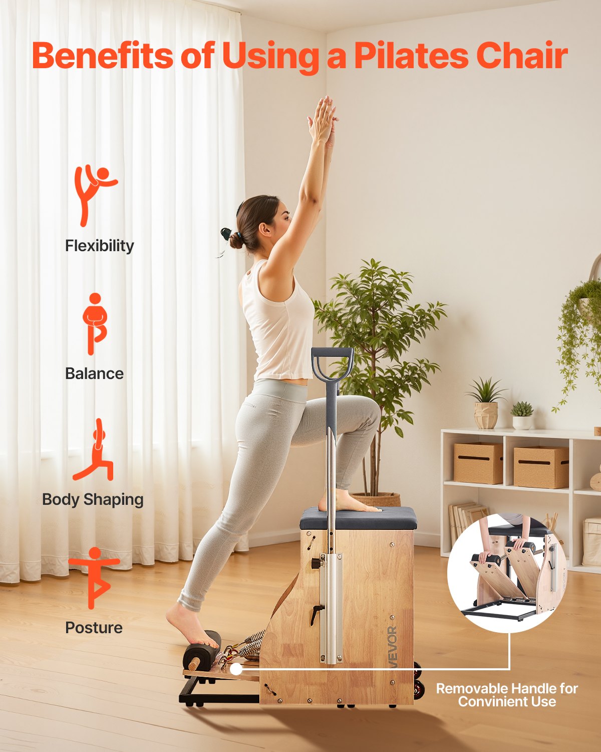 Πολυθρόνα Pilates VEVOR με διπλά πεντάλ για σταθερότητα, λαβή για προπόνηση ολόκληρου του σώματος Πολυθρόνα Pilates VEVOR με διπλά πεντάλ για σταθερότητα, λαβή για προπόνηση ολόκληρου του σώματος