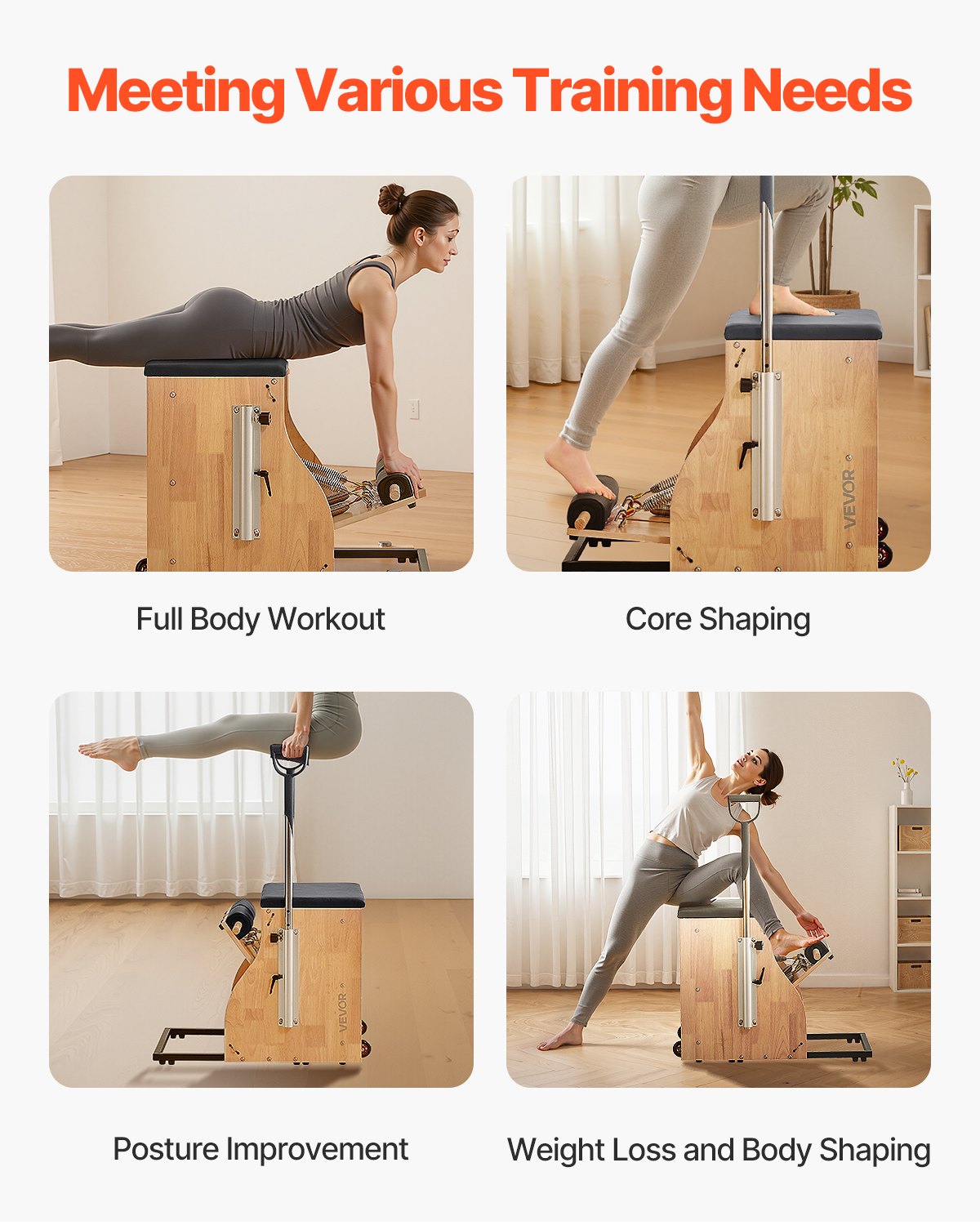 Πολυθρόνα Pilates VEVOR με διπλά πεντάλ για σταθερότητα, λαβή για προπόνηση ολόκληρου του σώματος Πολυθρόνα Pilates VEVOR με διπλά πεντάλ για σταθερότητα, λαβή για προπόνηση ολόκληρου του σώματος