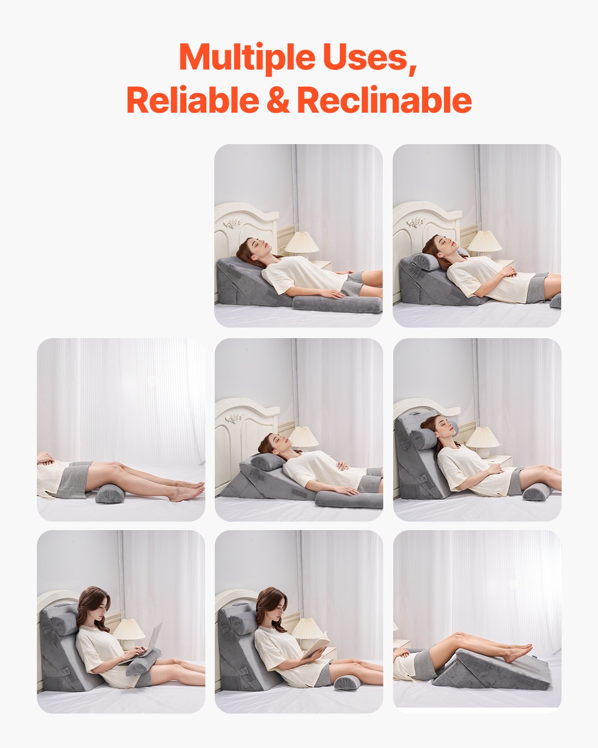 VEVOR Ορθοπεδικό Μαξιλάρι Σφηνοειδούς Κρεβάτιου 4 Τεμαχίων Ρυθμιζόμενο για Ύπνο με Πίσω Πόδι και Αυχένα, ΓΟΠΝ VEVOR Ορθοπεδικό Μαξιλάρι Σφηνοειδούς Κρεβάτιου 4 Τεμαχίων Ρυθμιζόμενο για Ύπνο με Πίσω Πόδι και Αυχένα, ΓΟΠΝ