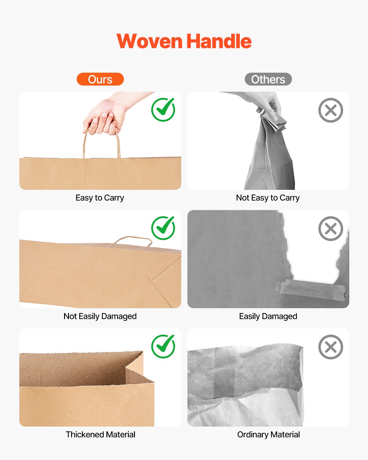 VEVOR Χάρτινες Σακούλες Kraft με Χερούλια 100 Τεμάχια 18x7x19 σε Μαύρη Τσάντα για Ψώνια VEVOR Χάρτινες Σακούλες Kraft με Χερούλια 100 Τεμάχια 18x7x19 σε Μαύρη Τσάντα για Ψώνια