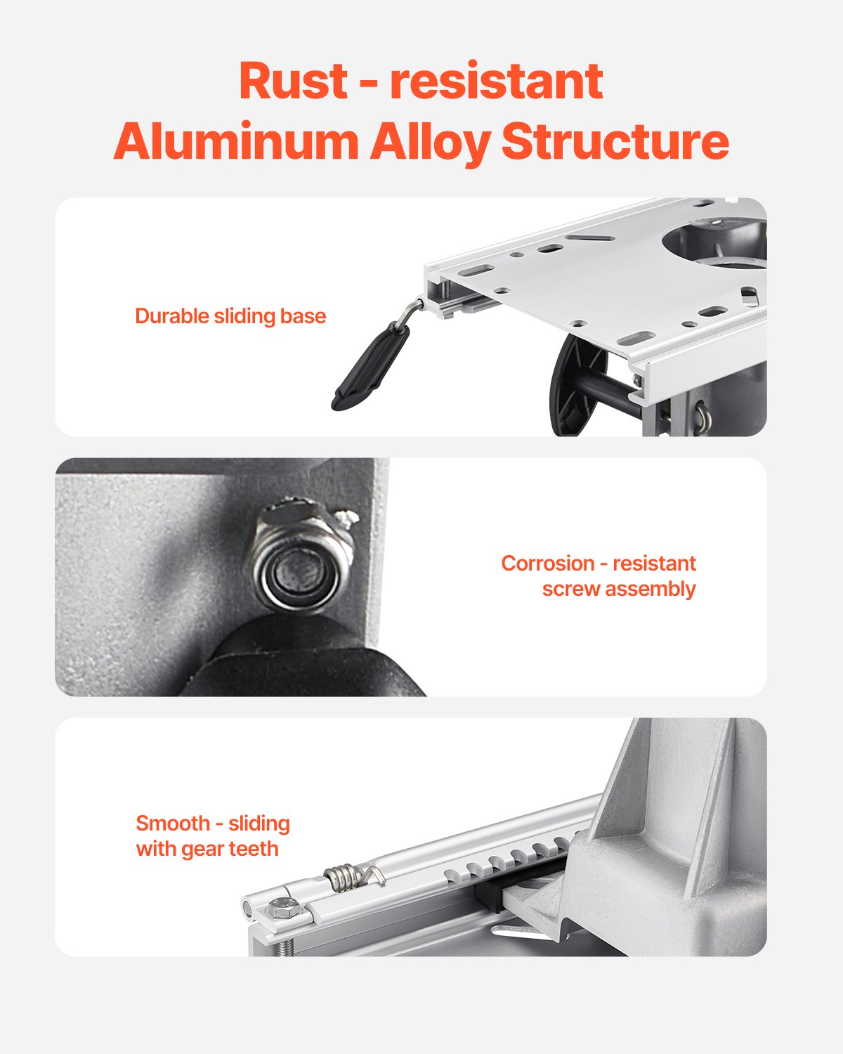 Βάση καθίσματος σκάφους VEVOR με συρόμενη ρύθμιση προς τα εμπρός και προς τα πίσω Βάση καθίσματος σκάφους VEVOR με συρόμενη ρύθμιση προς τα εμπρός και προς τα πίσω