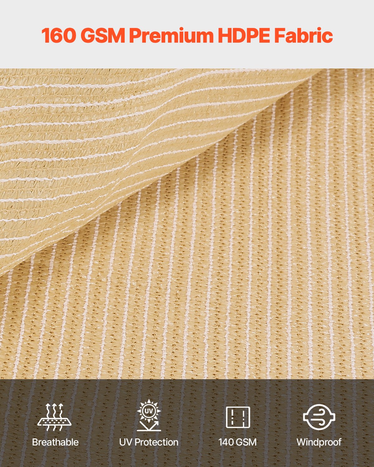 VEVOR 90% Υφασμάτινη Σήτα Προστασίας Ιδιωτικότητας 12 x 20 πόδια για Αίθριο Κήπο (Μπεζ) VEVOR 90% Υφασμάτινη Σήτα Προστασίας Ιδιωτικότητας 12 x 20 πόδια για Αίθριο Κήπο (Μπεζ)