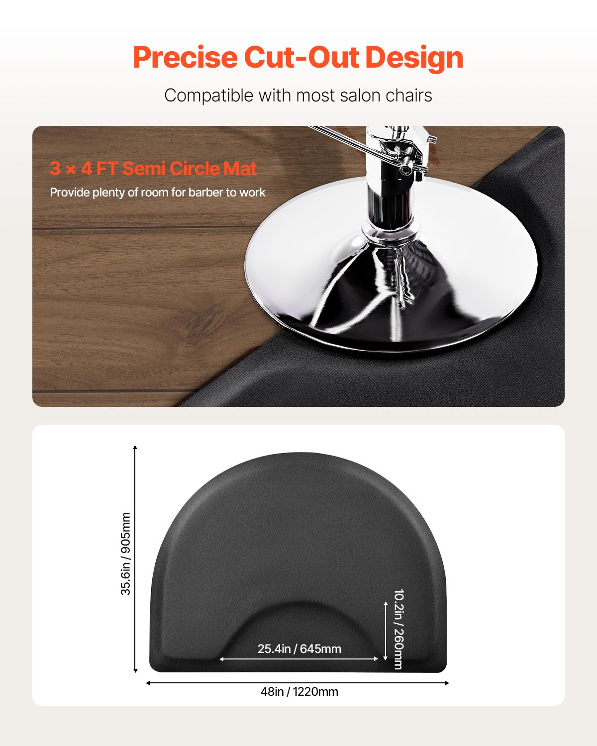 Πατάκι κομμωτηρίου VEVOR για κομμωτήριο 1220 x 905 mm Ημικυκλικό πατάκι κομμωτηρίου πάχους 13 mm Πατάκι κομμωτηρίου VEVOR για κομμωτήριο 1220 x 905 mm Ημικυκλικό πατάκι κομμωτηρίου πάχους 13 mm