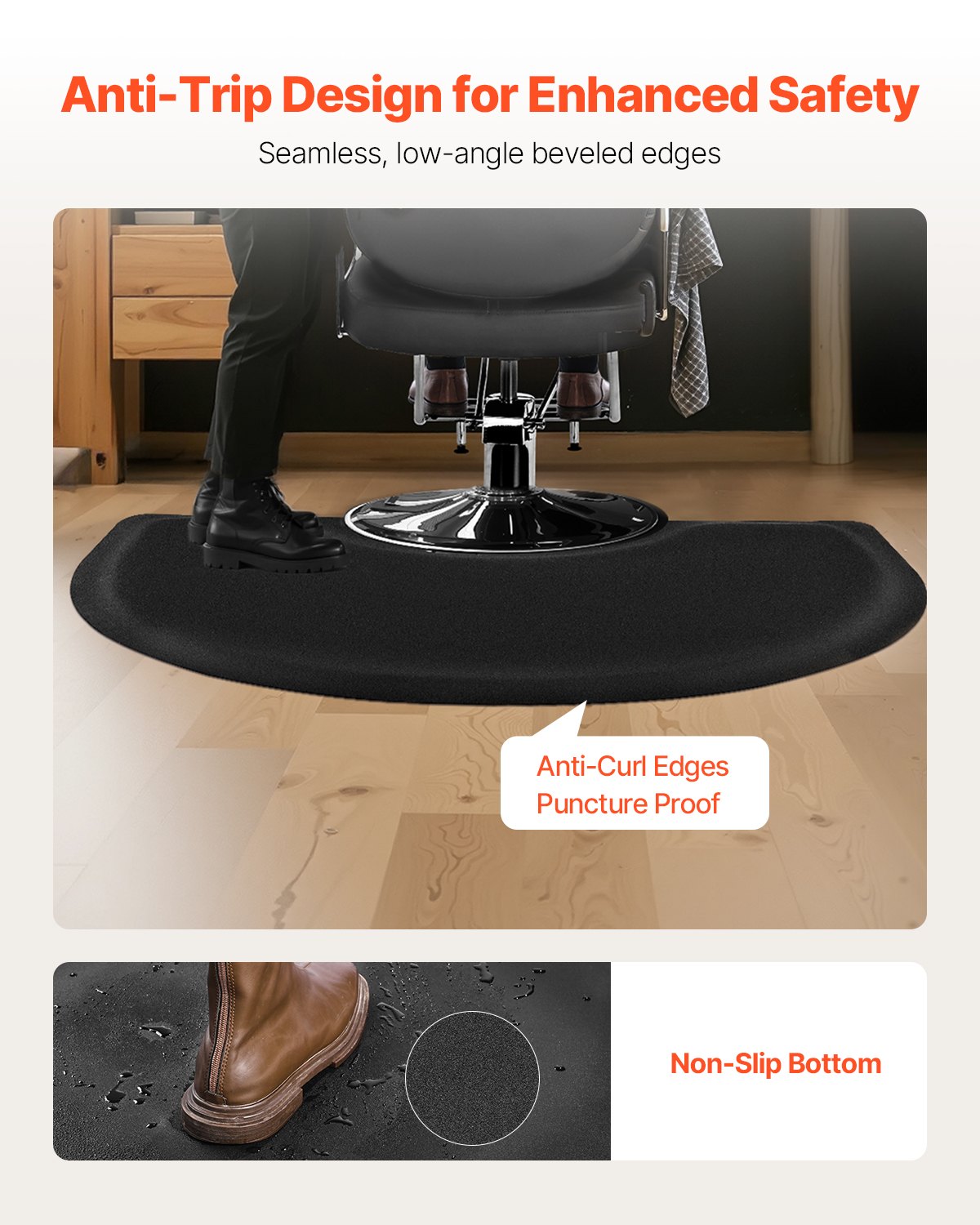 Πατάκι κομμωτηρίου VEVOR για κομμωτήριο 1220 x 905 mm Ημικυκλικό πατάκι κομμωτηρίου πάχους 13 mm Πατάκι κομμωτηρίου VEVOR για κομμωτήριο 1220 x 905 mm Ημικυκλικό πατάκι κομμωτηρίου πάχους 13 mm