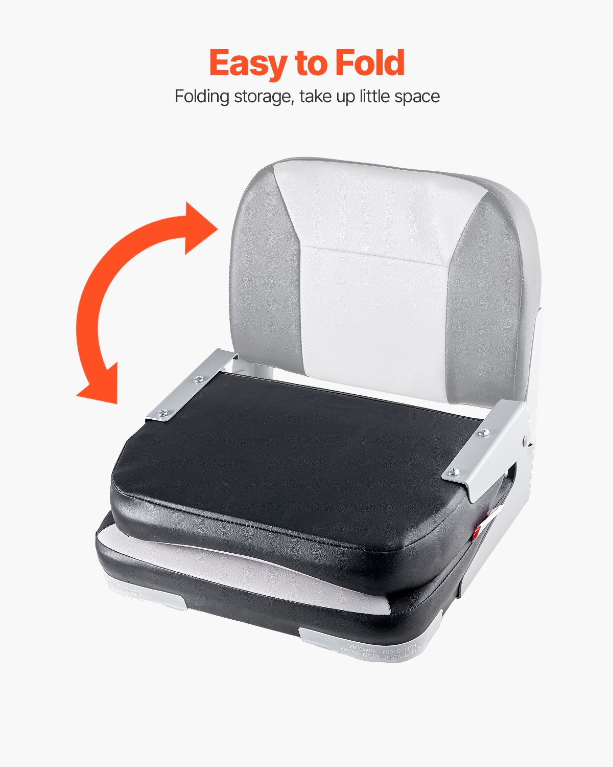 VEVOR Κάθισμα Σκάφους με Χαμηλή Πλάτη, Αναδιπλούμενο Μαξιλάρι Σφουγγάρι για Κάθισμα Σκάφους, Μαύρο & Γκρι VEVOR Κάθισμα Σκάφους με Χαμηλή Πλάτη, Αναδιπλούμενο Μαξιλάρι Σφουγγάρι για Κάθισμα Σκάφους, Μαύρο & Γκρι