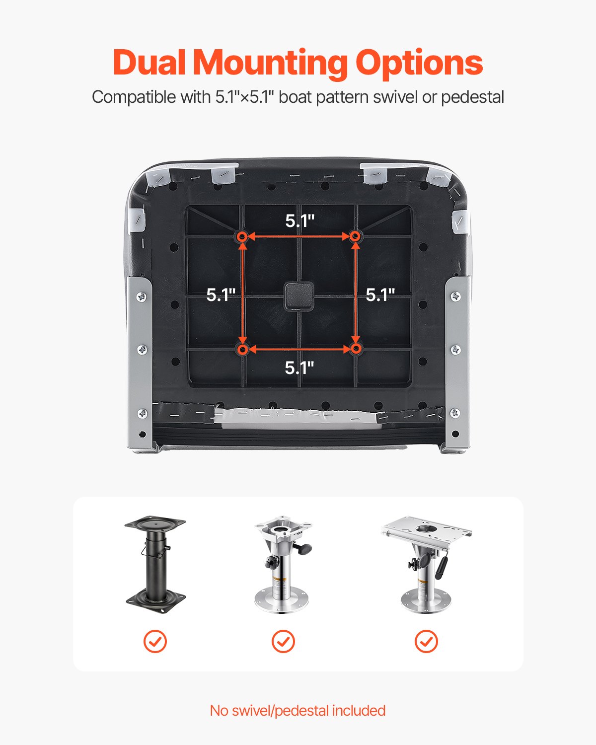 VEVOR Κάθισμα Σκάφους με Χαμηλή Πλάτη, Αναδιπλούμενο Μαξιλάρι Σφουγγάρι για Κάθισμα Σκάφους, Μαύρο & Γκρι VEVOR Κάθισμα Σκάφους με Χαμηλή Πλάτη, Αναδιπλούμενο Μαξιλάρι Σφουγγάρι για Κάθισμα Σκάφους, Μαύρο & Γκρι