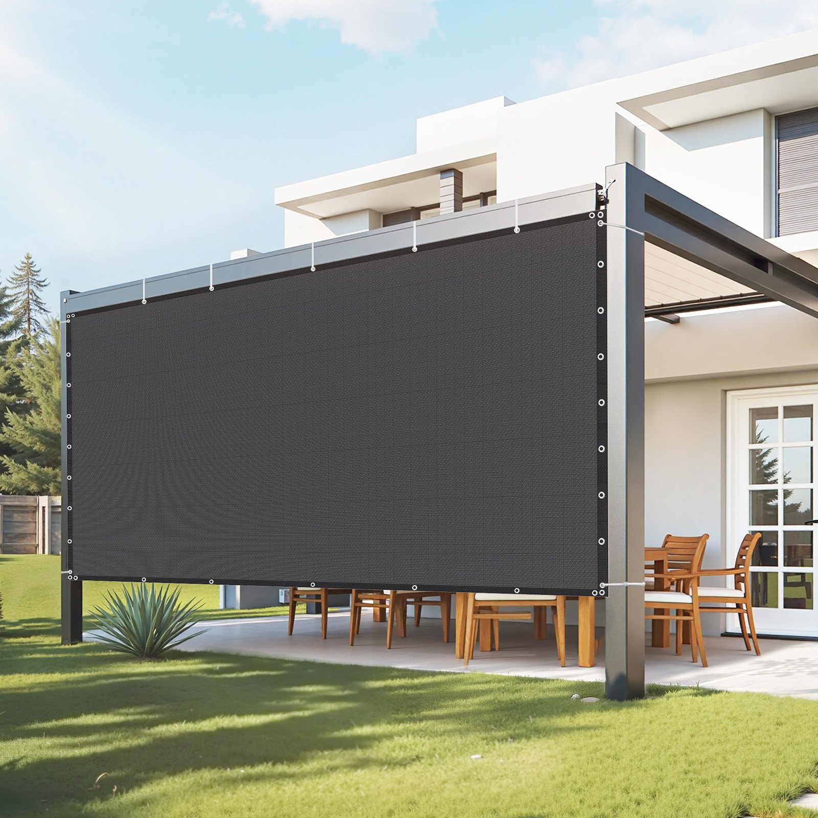 VEVOR 90% Υφασμάτινη Οθόνη Προστασίας Απορρήτου 8 x 12 πόδια για Αίθριο Κήπο (Μαύρο) VEVOR 90% Υφασμάτινη Οθόνη Προστασίας Απορρήτου 8 x 12 πόδια για Αίθριο Κήπο (Μαύρο)