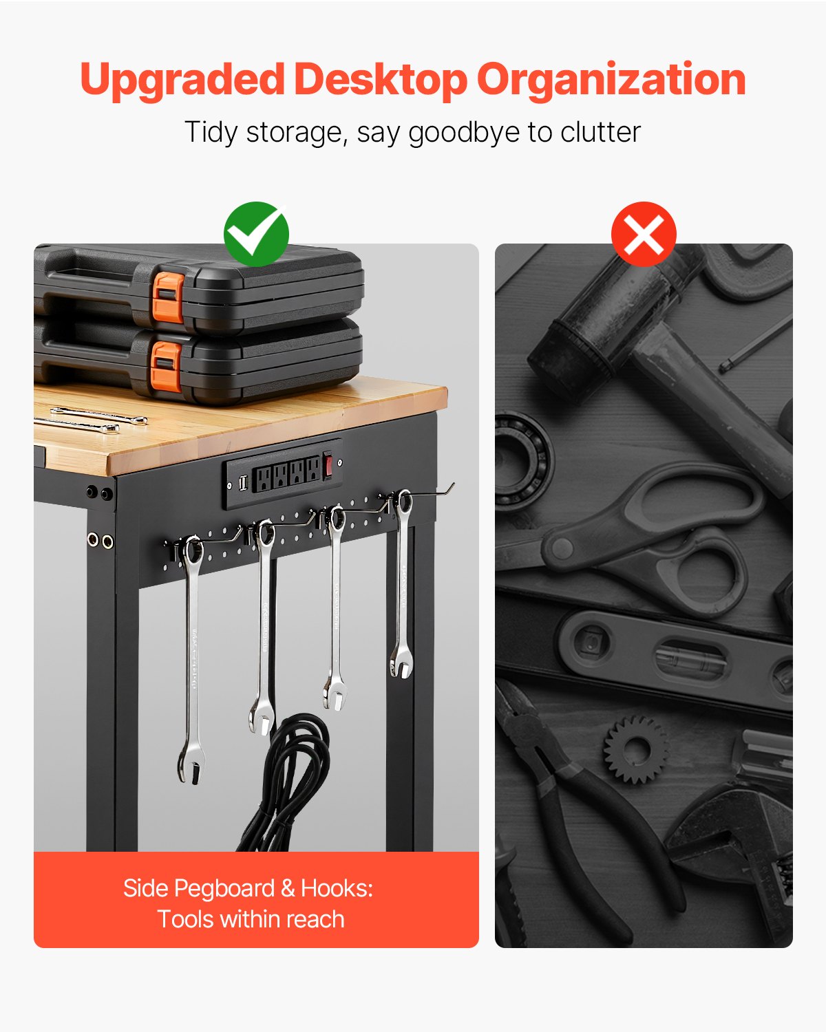 Πάγκος εργασίας VEVOR 48" με ρόδες, ρυθμιζόμενο ύψος, πρίζα και σανίδα Πάγκος εργασίας VEVOR 48" με ρόδες, ρυθμιζόμενο ύψος, πρίζα και σανίδα