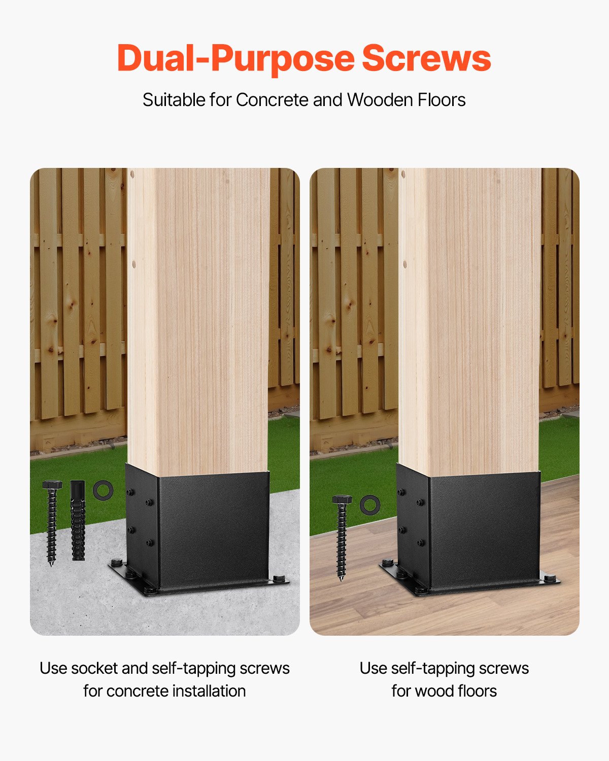 VEVOR 4 τεμάχια Βάση στήριξης στύλου 4x4 Ξύλινη άγκυρα στύλου φράχτη Εσωτερικό μέγεθος 3,6x3,6 ίντσες VEVOR 4 τεμάχια Βάση στήριξης στύλου 4x4 Ξύλινη άγκυρα στύλου φράχτη Εσωτερικό μέγεθος 3,6x3,6 ίντσες