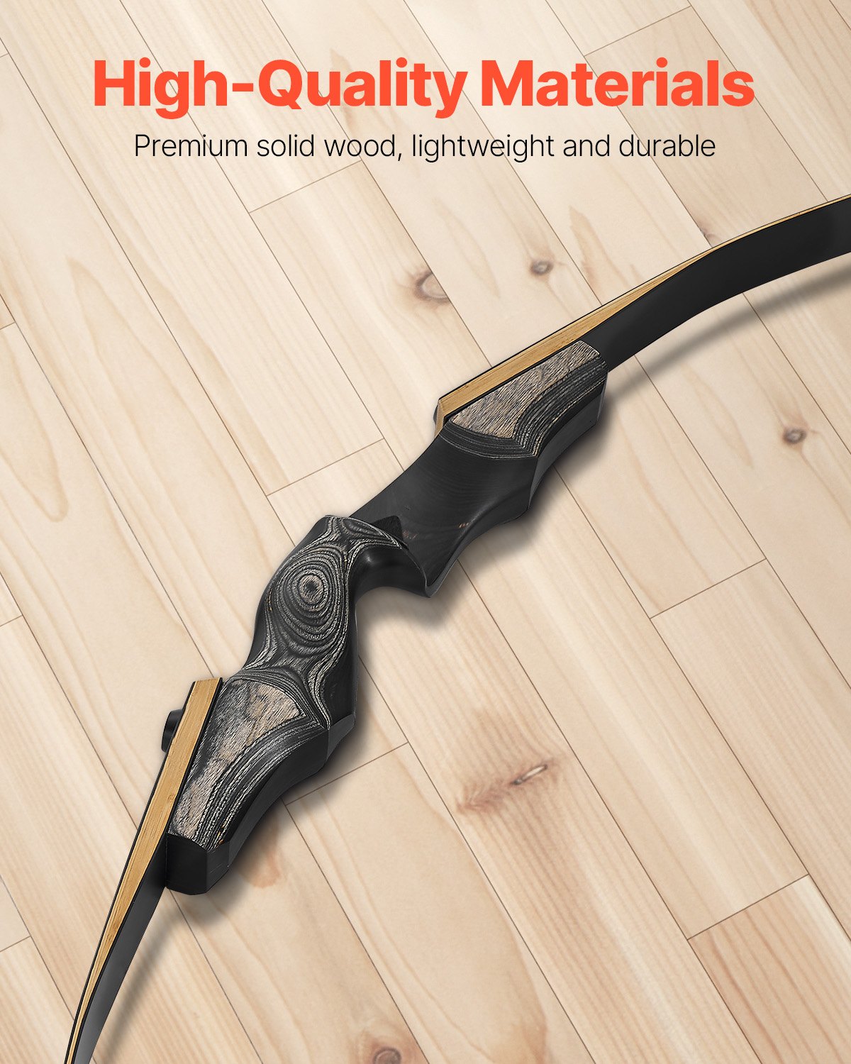 VEVOR 60 ιντσών Ξύλινο τόξο με κυρτό τόξο, κιτ κυνηγετικών βελών, εξάσκησης 13,5 κιλών VEVOR 60 ιντσών Ξύλινο τόξο με κυρτό τόξο, κιτ κυνηγετικών βελών, εξάσκησης 13,5 κιλών