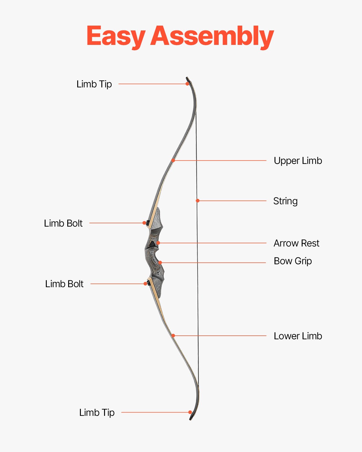 VEVOR 60 ιντσών Ξύλινο τόξο με κυρτό τόξο, κιτ κυνηγετικών βελών, εξάσκησης 45 λίβρες VEVOR 60 ιντσών Ξύλινο τόξο με κυρτό τόξο, κιτ κυνηγετικών βελών, εξάσκησης 45 λίβρες