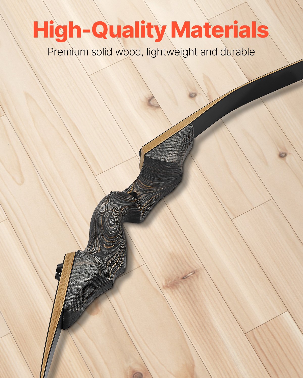 VEVOR 60 ιντσών Ξύλινο τόξο με κυρτό τόξο, κιτ κυνηγετικών βελών, εξάσκησης 45 λίβρες VEVOR 60 ιντσών Ξύλινο τόξο με κυρτό τόξο, κιτ κυνηγετικών βελών, εξάσκησης 45 λίβρες