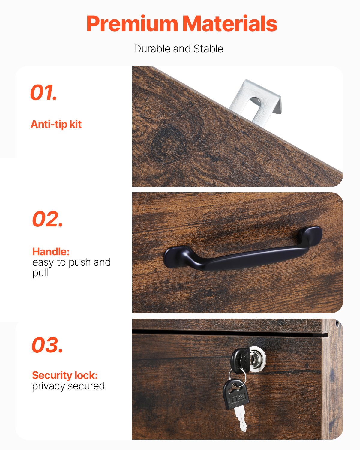 VEVOR Ντουλάπι Αρχειοθέτησης με 3 Συρτάρια Κάθετο Ντουλάπι Αρχειοθέτησης με Κλείδωμα για Γραφείο στο Σπίτι VEVOR Ντουλάπι Αρχειοθέτησης με 3 Συρτάρια Κάθετο Ντουλάπι Αρχειοθέτησης με Κλείδωμα για Γραφείο στο Σπίτι