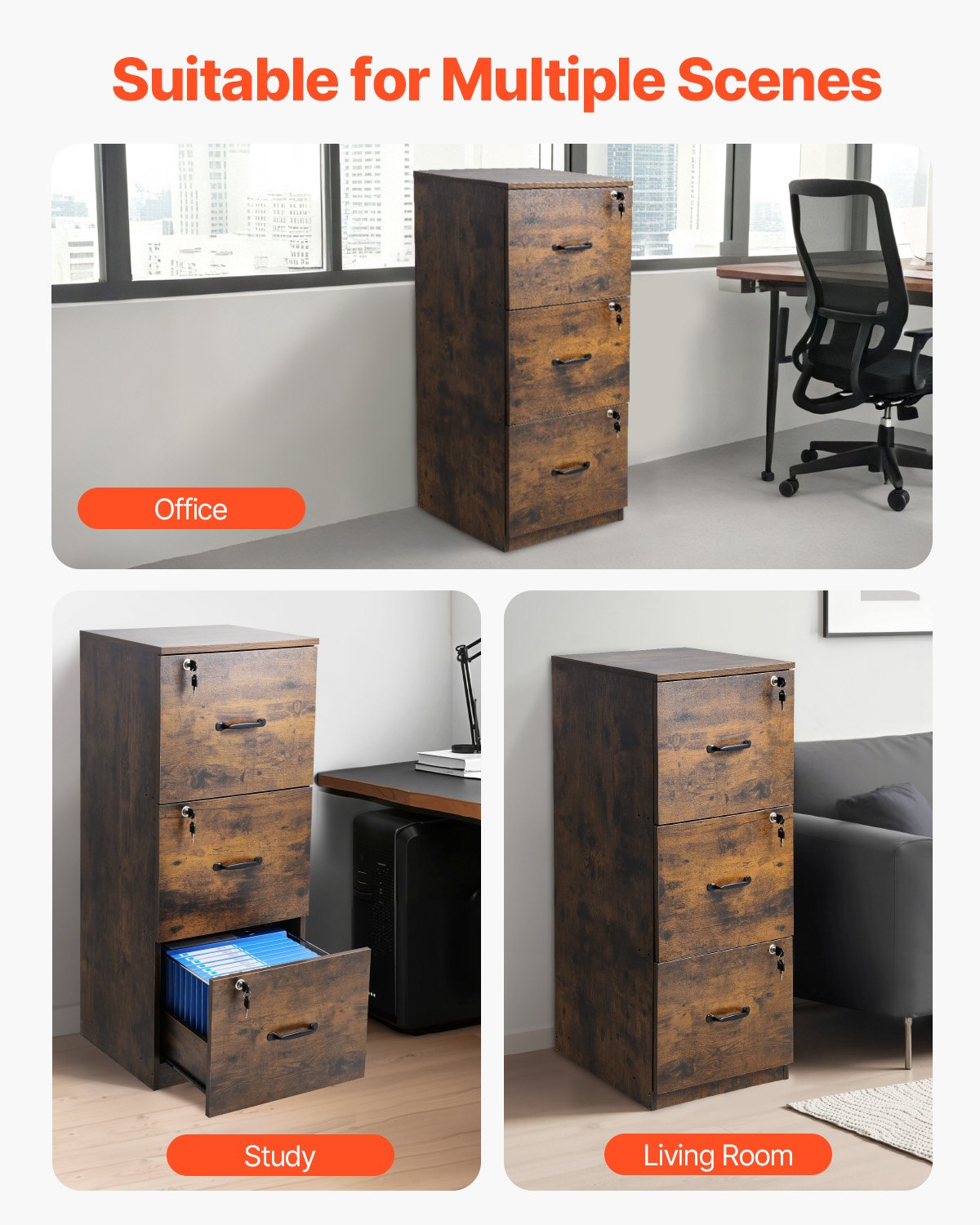 VEVOR Ντουλάπι Αρχειοθέτησης με 3 Συρτάρια Κάθετο Ντουλάπι Αρχειοθέτησης με Κλείδωμα για Γραφείο στο Σπίτι VEVOR Ντουλάπι Αρχειοθέτησης με 3 Συρτάρια Κάθετο Ντουλάπι Αρχειοθέτησης με Κλείδωμα για Γραφείο στο Σπίτι