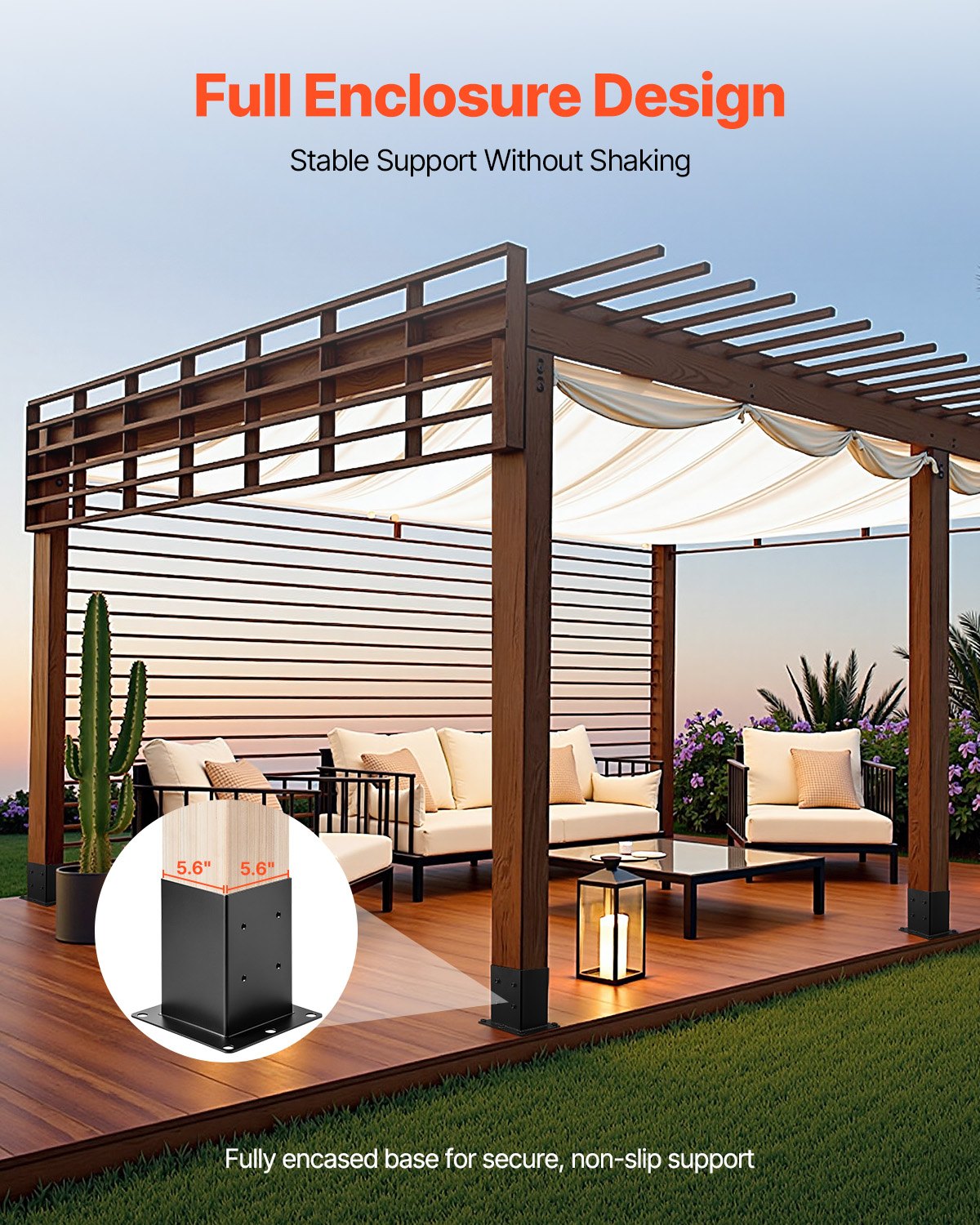 VEVOR 4 τεμάχια Βάση στήριξης στύλου 6x6 Εσωτερικό μέγεθος 5,6x5,6 ίντσες Άγκυρα ξύλινου στύλου περίφραξης VEVOR 4 τεμάχια Βάση στήριξης στύλου 6x6 Εσωτερικό μέγεθος 5,6x5,6 ίντσες Άγκυρα ξύλινου στύλου περίφραξης