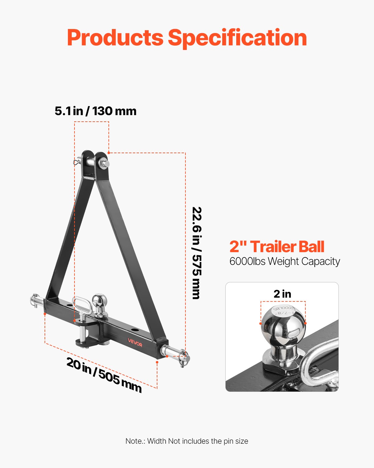 VEVOR Δέκτης ρυμούλκησης 3 σημείων 2" Προσαρμογέας γρήγορης ζεύξης Χωρητικότητα 6000 λίβρες VEVOR Δέκτης ρυμούλκησης 3 σημείων 2" Προσαρμογέας γρήγορης ζεύξης Χωρητικότητα 6000 λίβρες
