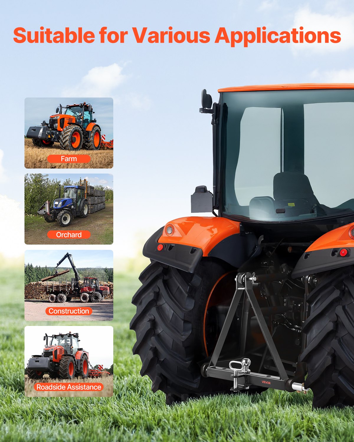 VEVOR Δέκτης ρυμούλκησης 3 σημείων 2" Προσαρμογέας γρήγορης ζεύξης Χωρητικότητα 6000 λίβρες VEVOR Δέκτης ρυμούλκησης 3 σημείων 2" Προσαρμογέας γρήγορης ζεύξης Χωρητικότητα 6000 λίβρες