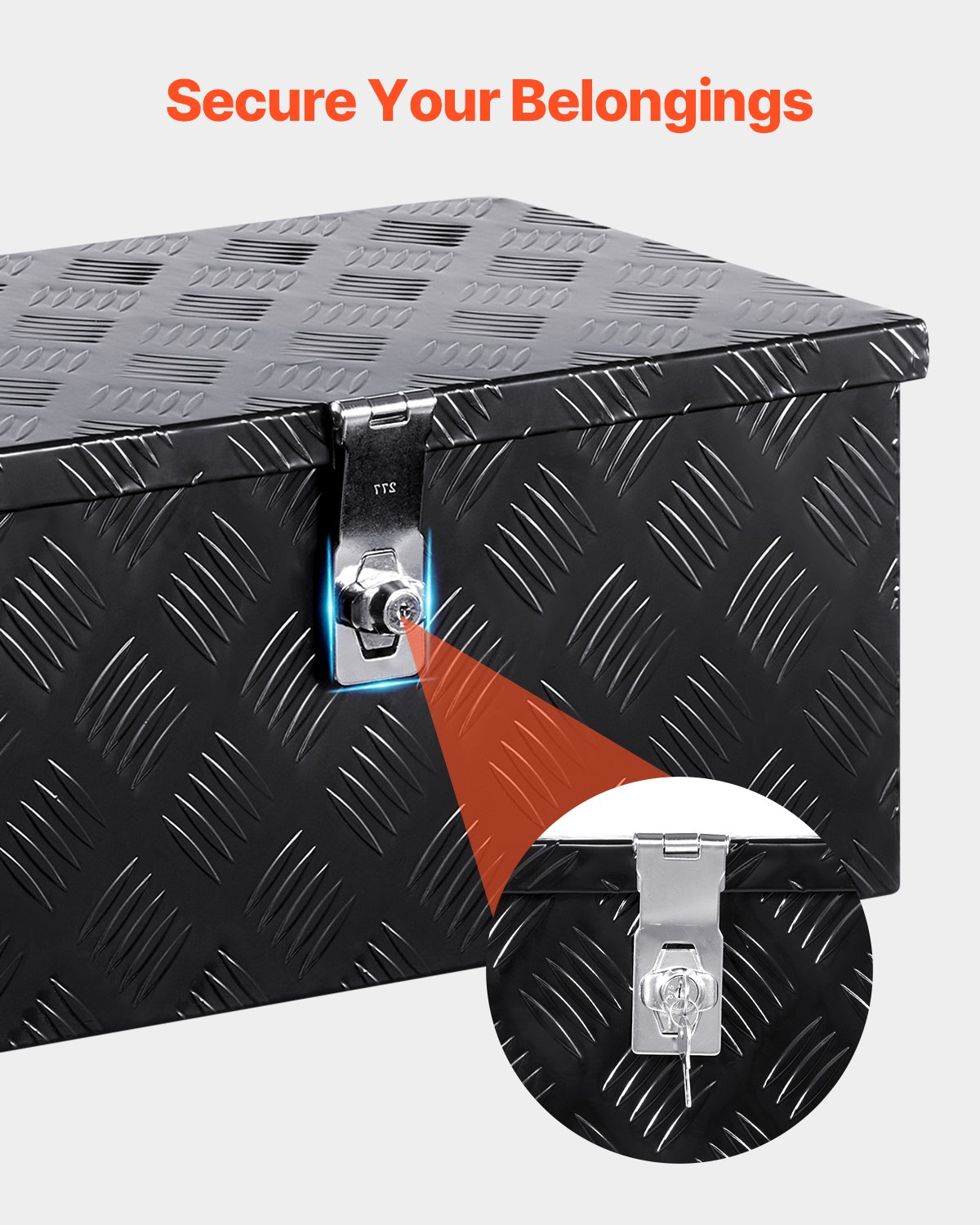 VEVOR 20"x12"x9,5" βαρέως τύπου κουτί εργαλείων αλουμινίου για φορτηγό Pickup RV, μαύρο VEVOR 20"x12"x9,5" βαρέως τύπου κουτί εργαλείων αλουμινίου για φορτηγό Pickup RV, μαύρο