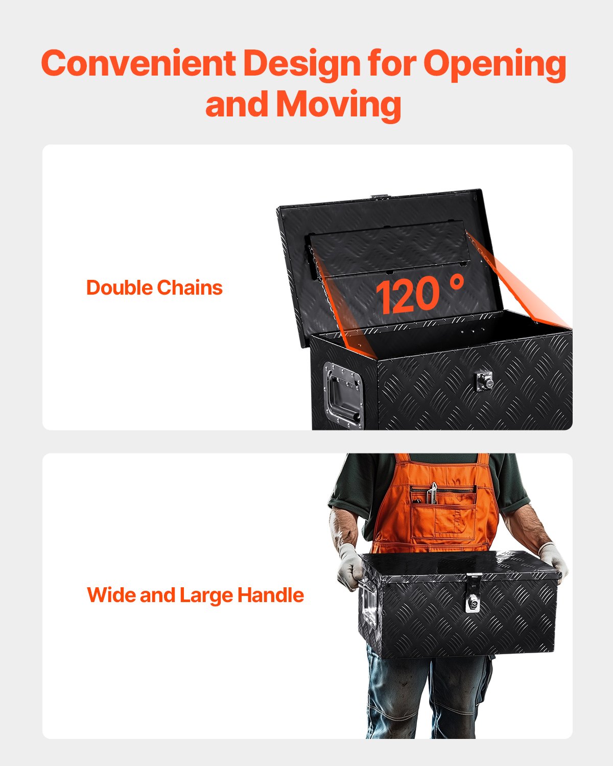 VEVOR 20"x12"x9,5" βαρέως τύπου κουτί εργαλείων αλουμινίου για φορτηγό Pickup RV, μαύρο VEVOR 20"x12"x9,5" βαρέως τύπου κουτί εργαλείων αλουμινίου για φορτηγό Pickup RV, μαύρο