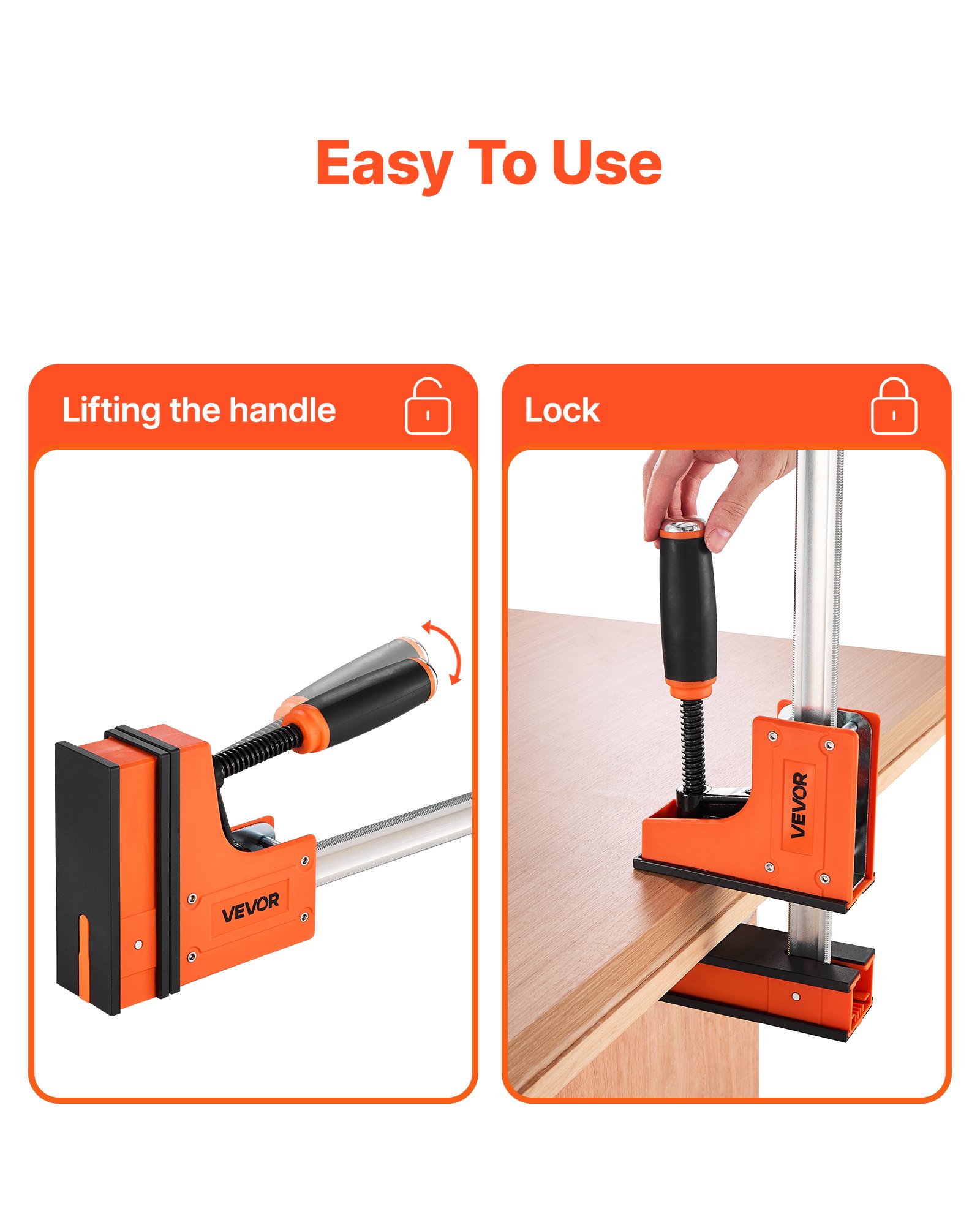 Σφιγκτήρες ράβδου VEVOR για ξυλουργική, 2 τεμάχια, σετ παράλληλων σφιγκτήρων 60,96cm, ομοιόμορφης πίεσης Σφιγκτήρες ράβδου VEVOR για ξυλουργική, 2 τεμάχια, σετ παράλληλων σφιγκτήρων 60,96cm, ομοιόμορφης πίεσης