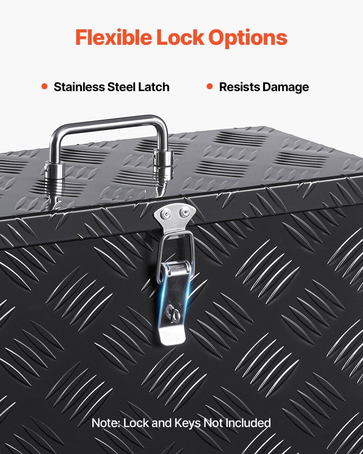 VEVOR 16"x7,5"x10" βαρέως τύπου κουτί εργαλείων αλουμινίου για φορτηγό Pickup RV, μαύρο VEVOR 16"x7,5"x10" βαρέως τύπου κουτί εργαλείων αλουμινίου για φορτηγό Pickup RV, μαύρο