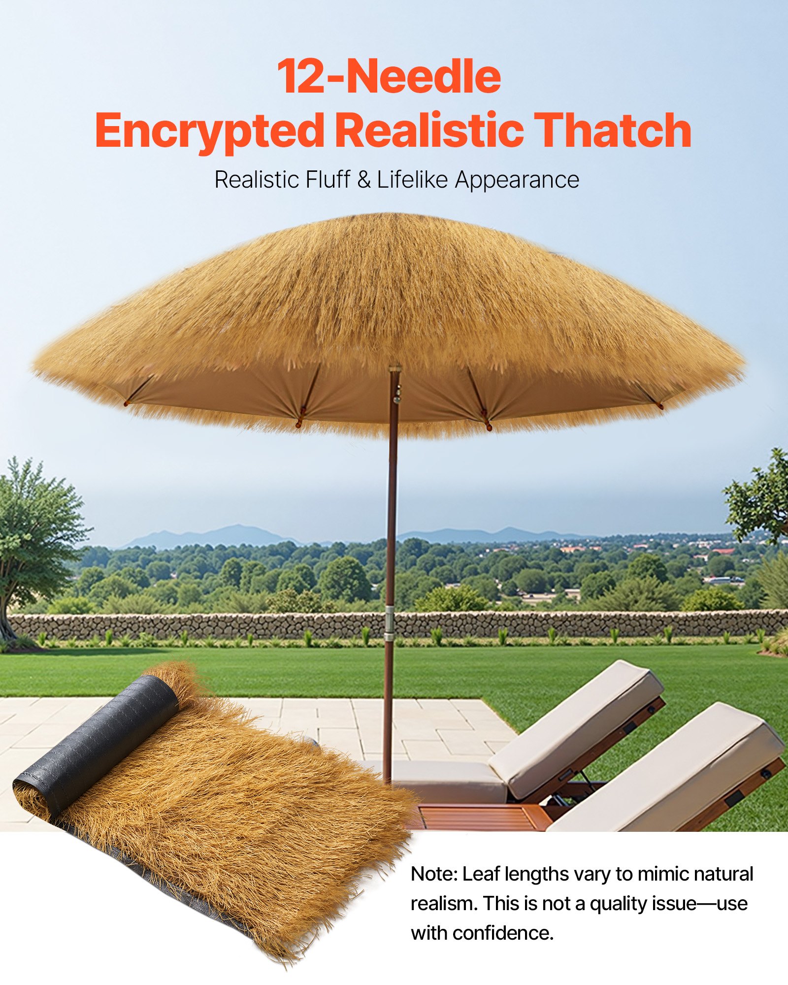 VEVOR Ρολό Στέγης από Thatch Grass 1,3 x 3,9 πόδια Tiki Hut για Φούστα Μπαρ, Διακόσμηση Στέγης για Πάρτι VEVOR Ρολό Στέγης από Thatch Grass 1,3 x 3,9 πόδια Tiki Hut για Φούστα Μπαρ, Διακόσμηση Στέγης για Πάρτι