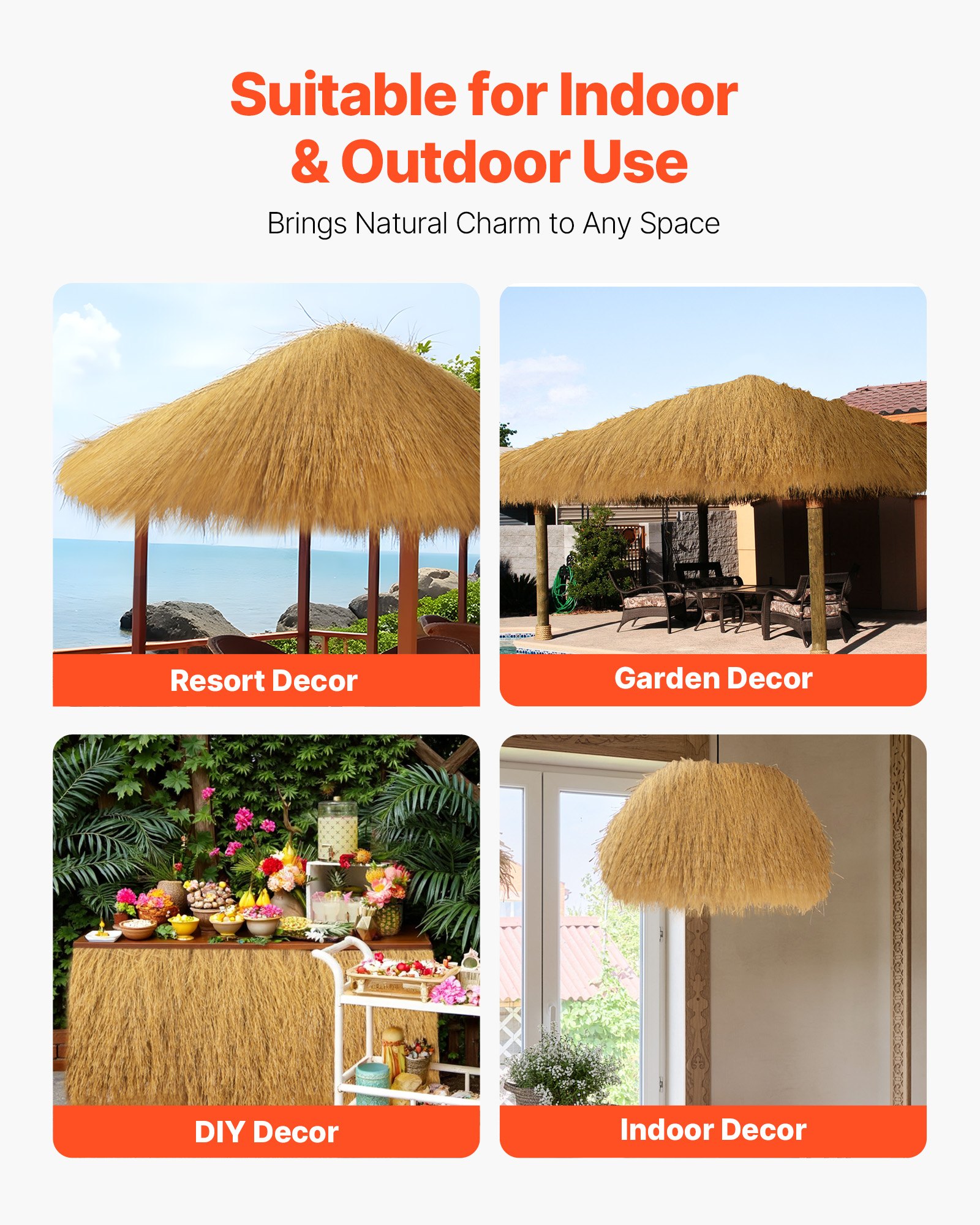 VEVOR Ρολό Στέγης από Thatch Grass 1,3 x 3,9 πόδια Tiki Hut για Φούστα Μπαρ, Διακόσμηση Στέγης για Πάρτι VEVOR Ρολό Στέγης από Thatch Grass 1,3 x 3,9 πόδια Tiki Hut για Φούστα Μπαρ, Διακόσμηση Στέγης για Πάρτι