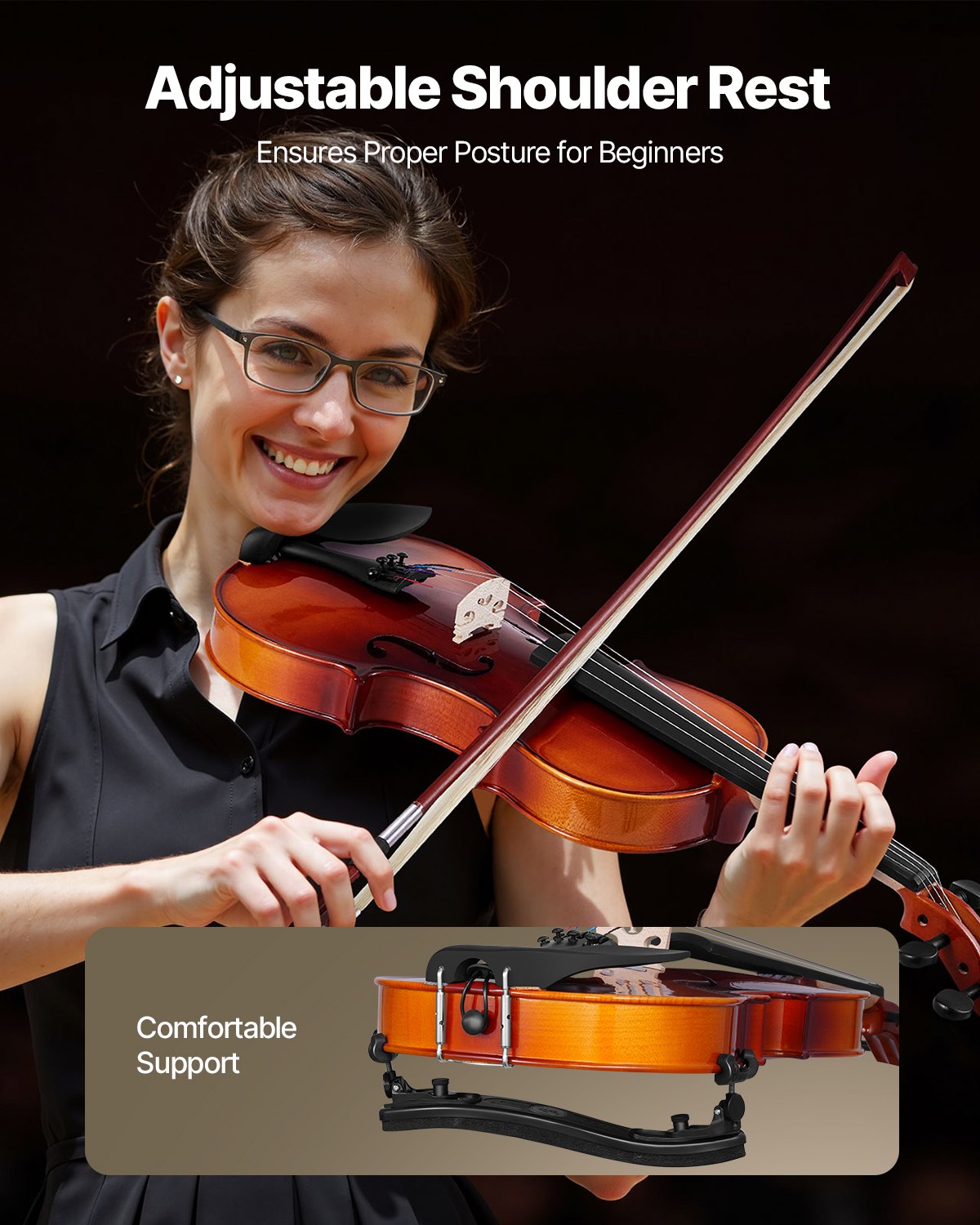 Σετ βιολιού VEVOR 355mm πλήρους μεγέθους από μασίφ ξύλο για αρχάριους, γυαλιστερό καφέ Σετ βιολιού VEVOR 355mm πλήρους μεγέθους από μασίφ ξύλο για αρχάριους, γυαλιστερό καφέ