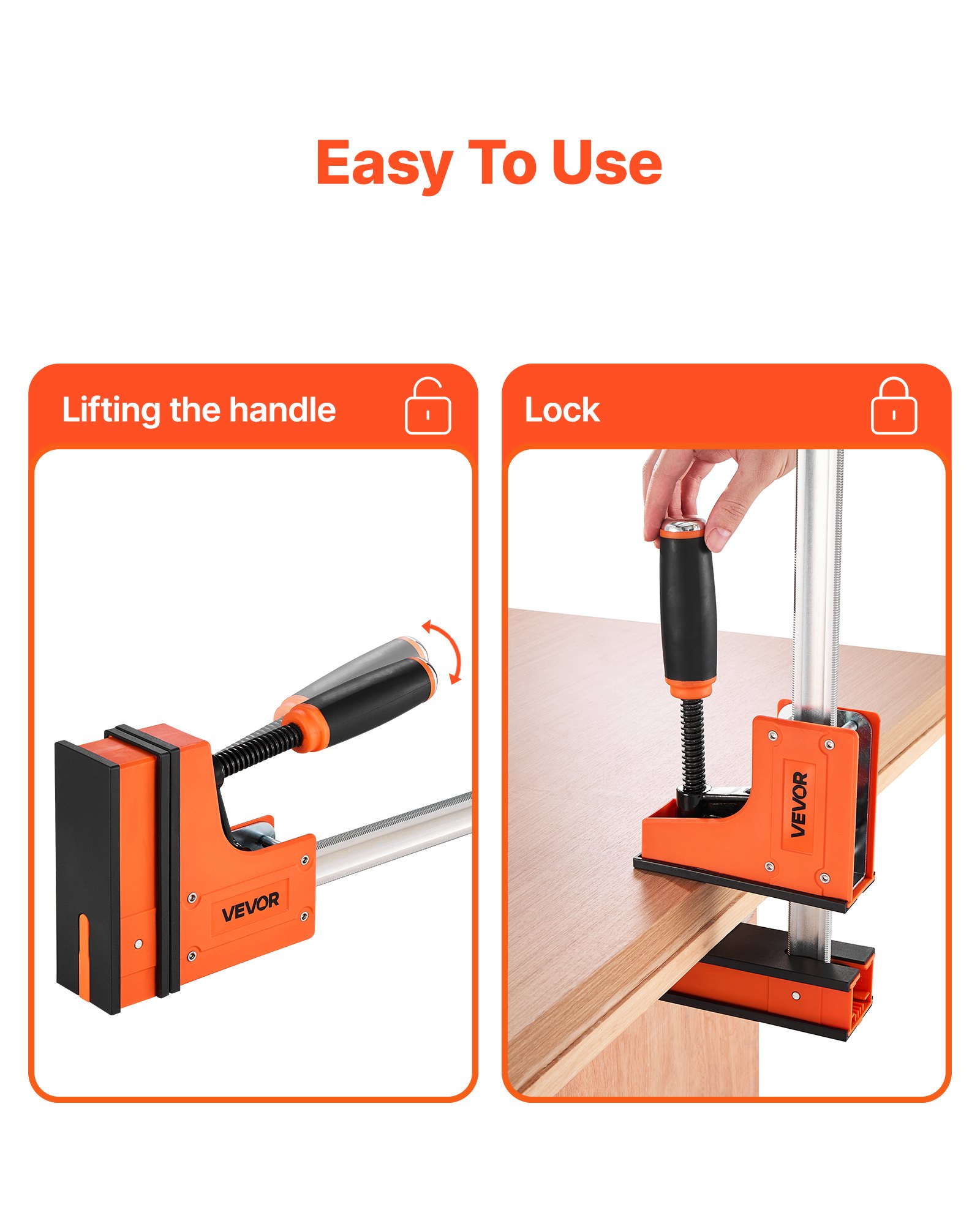 Σφιγκτήρες ράβδου VEVOR για ξυλουργική, 2 τεμάχια, σετ παράλληλων σφιγκτήρων 76,2 cm, ομοιόμορφης πίεσης Σφιγκτήρες ράβδου VEVOR για ξυλουργική, 2 τεμάχια, σετ παράλληλων σφιγκτήρων 76,2 cm, ομοιόμορφης πίεσης