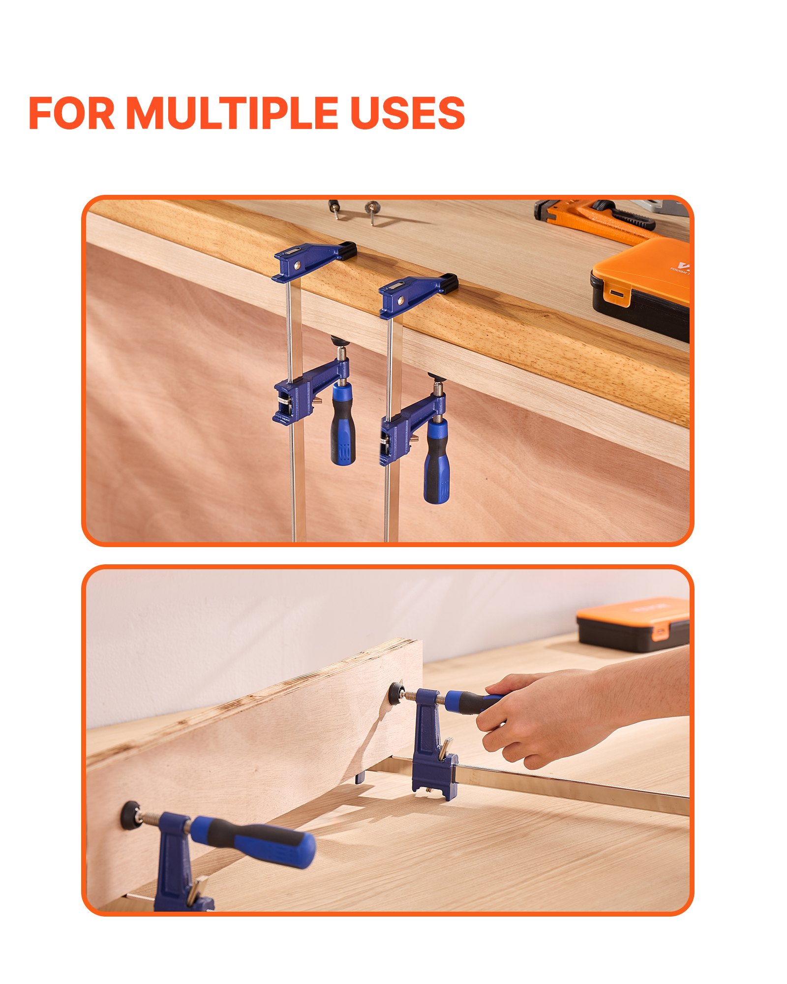 Σφιγκτήρες ράβδου VEVOR για ξυλουργική 2 τεμάχια 91,4cm με άνοιγμα και κλείδωμα, σφιγκτήρας F από χυτοσίδηρο Σφιγκτήρες ράβδου VEVOR για ξυλουργική 2 τεμάχια 91,4cm με άνοιγμα και κλείδωμα, σφιγκτήρας F από χυτοσίδηρο