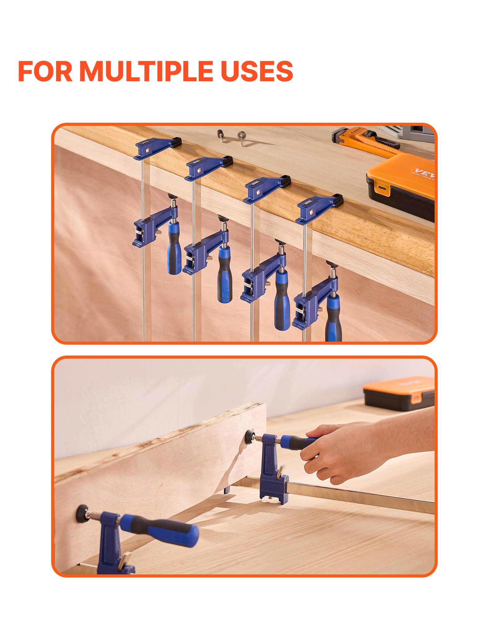 Σφιγκτήρες ράβδου VEVOR για ξυλουργική 4 τεμάχια 91,4cm με άνοιγμα και κλείδωμα, σφιγκτήρας F από χυτοσίδηρο Σφιγκτήρες ράβδου VEVOR για ξυλουργική 4 τεμάχια 91,4cm με άνοιγμα και κλείδωμα, σφιγκτήρας F από χυτοσίδηρο