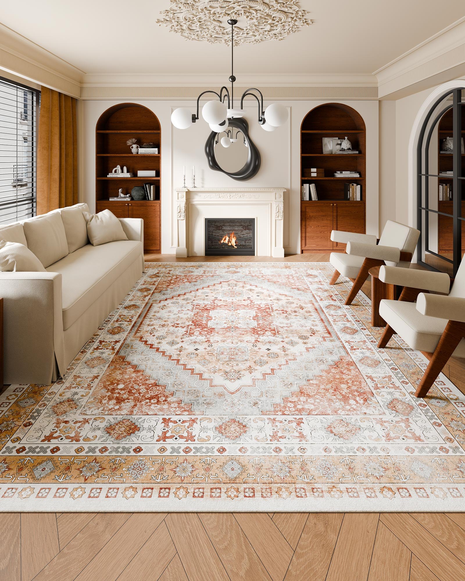 Χαλί μεγάλης επιφάνειας VEVOR 9 x 12 πόδια αντιολισθητικό πατάκι εσωτερικού χώρου Vintage καφέ κόκκινο Χαλί μεγάλης επιφάνειας VEVOR 9 x 12 πόδια αντιολισθητικό πατάκι εσωτερικού χώρου Vintage καφέ κόκκινο