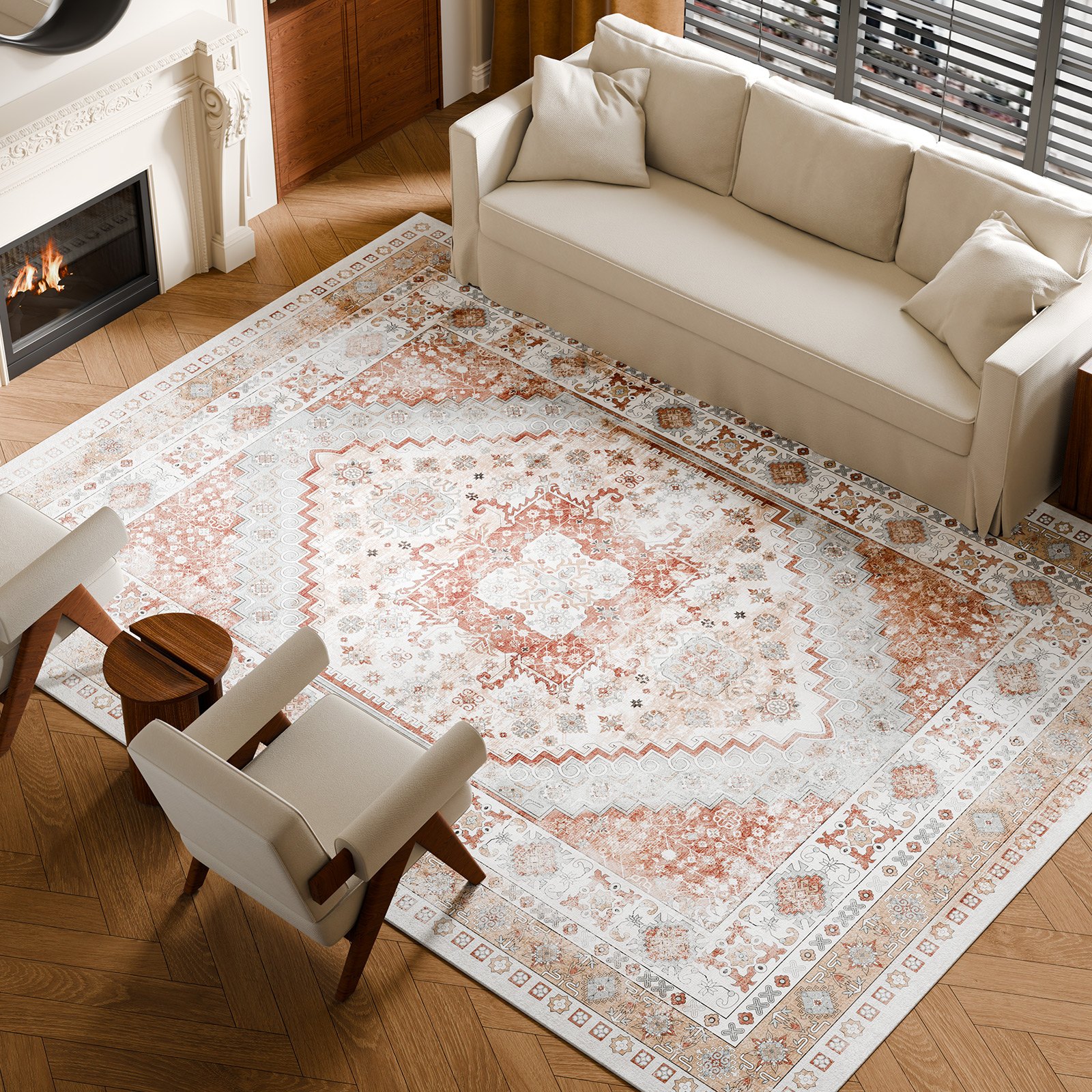 Χαλί μεγάλης επιφάνειας VEVOR 9 x 12 πόδια αντιολισθητικό πατάκι εσωτερικού χώρου Vintage καφέ κόκκινο Χαλί μεγάλης επιφάνειας VEVOR 9 x 12 πόδια αντιολισθητικό πατάκι εσωτερικού χώρου Vintage καφέ κόκκινο