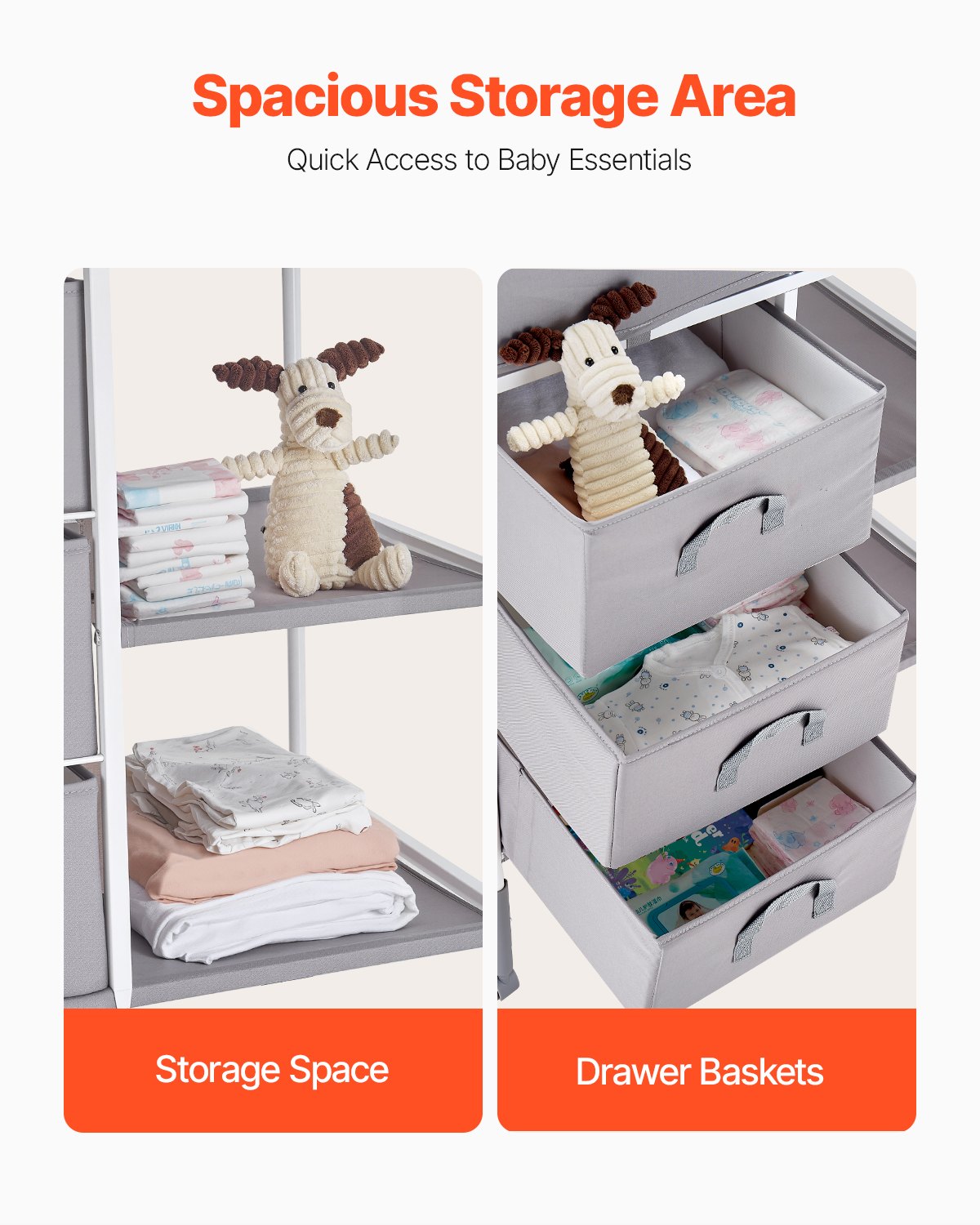 VEVOR Αλλαξιέρα για Μωρά Φορητή με 3 Συρτάρια & Ρόδες VEVOR Αλλαξιέρα για Μωρά Φορητή με 3 Συρτάρια & Ρόδες