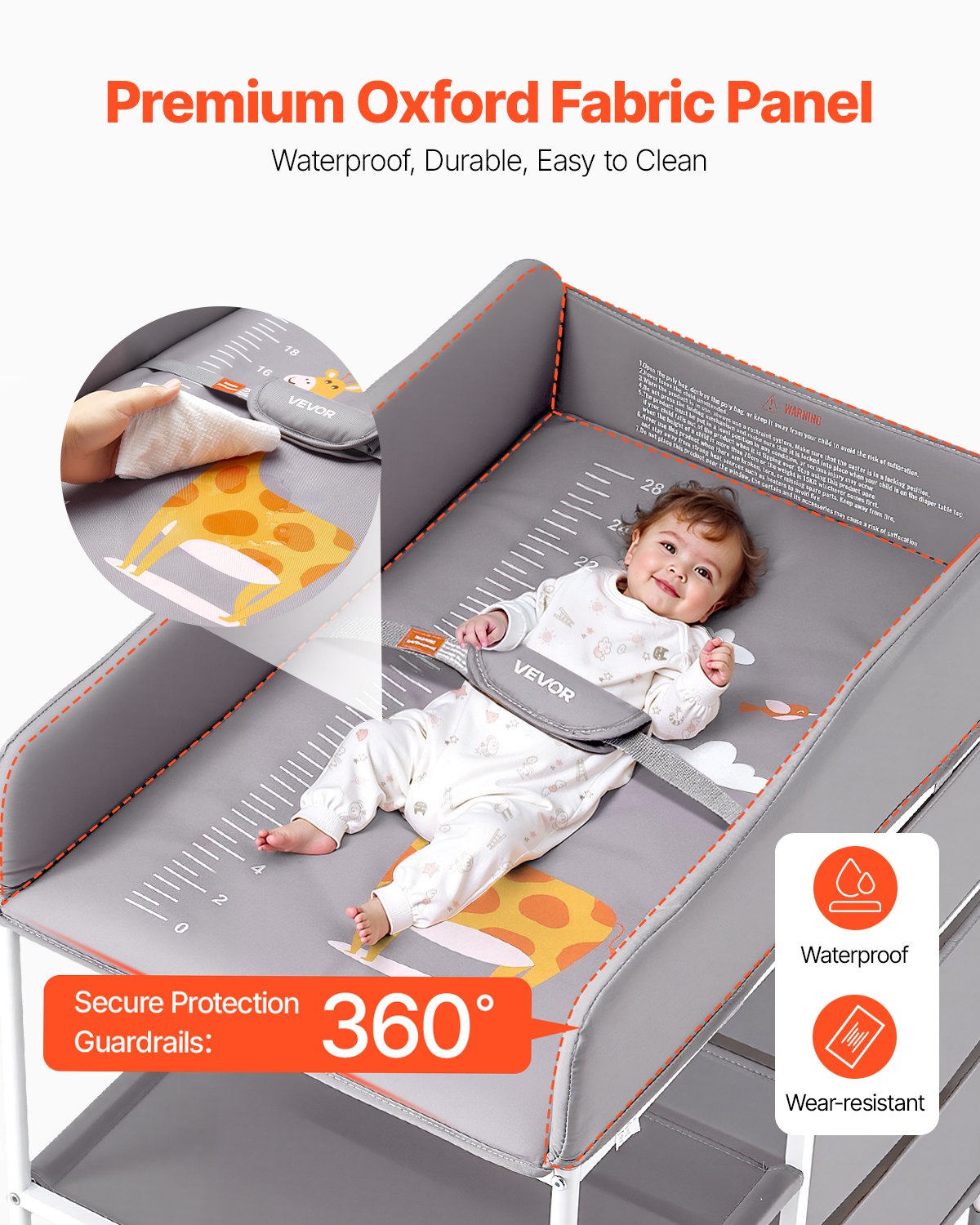 VEVOR Αλλαξιέρα για Μωρά Φορητή με 3 Συρτάρια & Ρόδες VEVOR Αλλαξιέρα για Μωρά Φορητή με 3 Συρτάρια & Ρόδες