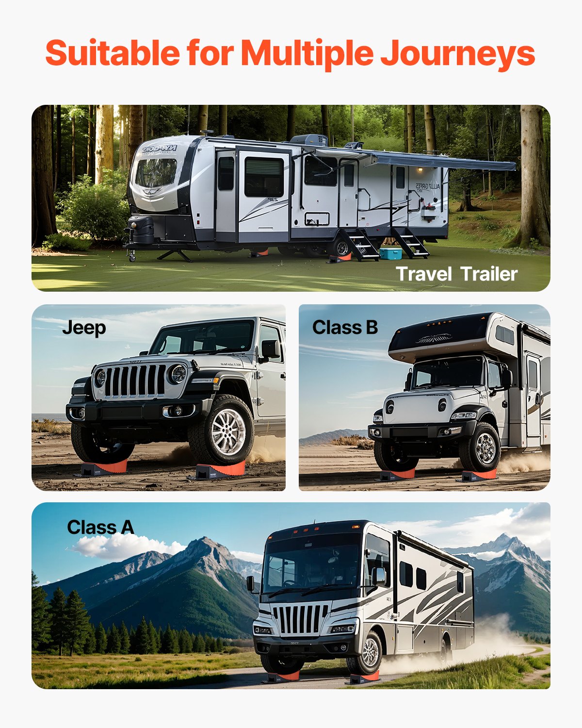 Ισοπεδωτές τροχόσπιτων 2 συσκευασίες μπλοκ ισοπέδωσης τροχόσπιτων 8818,5 λίβρες ύψος ισοπέδωσης 4 Ισοπεδωτές τροχόσπιτων 2 συσκευασίες μπλοκ ισοπέδωσης τροχόσπιτων 8818,5 λίβρες ύψος ισοπέδωσης 4