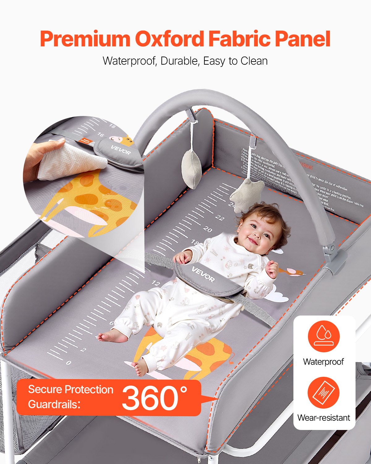 VEVOR Πτυσσόμενος Σταθμός Αλλαγής Πάνας για Μωρά με Πλαϊνό Καλάθι & Ράβδο Κρεμάστρας Γκρι VEVOR Πτυσσόμενος Σταθμός Αλλαγής Πάνας για Μωρά με Πλαϊνό Καλάθι & Ράβδο Κρεμάστρας Γκρι