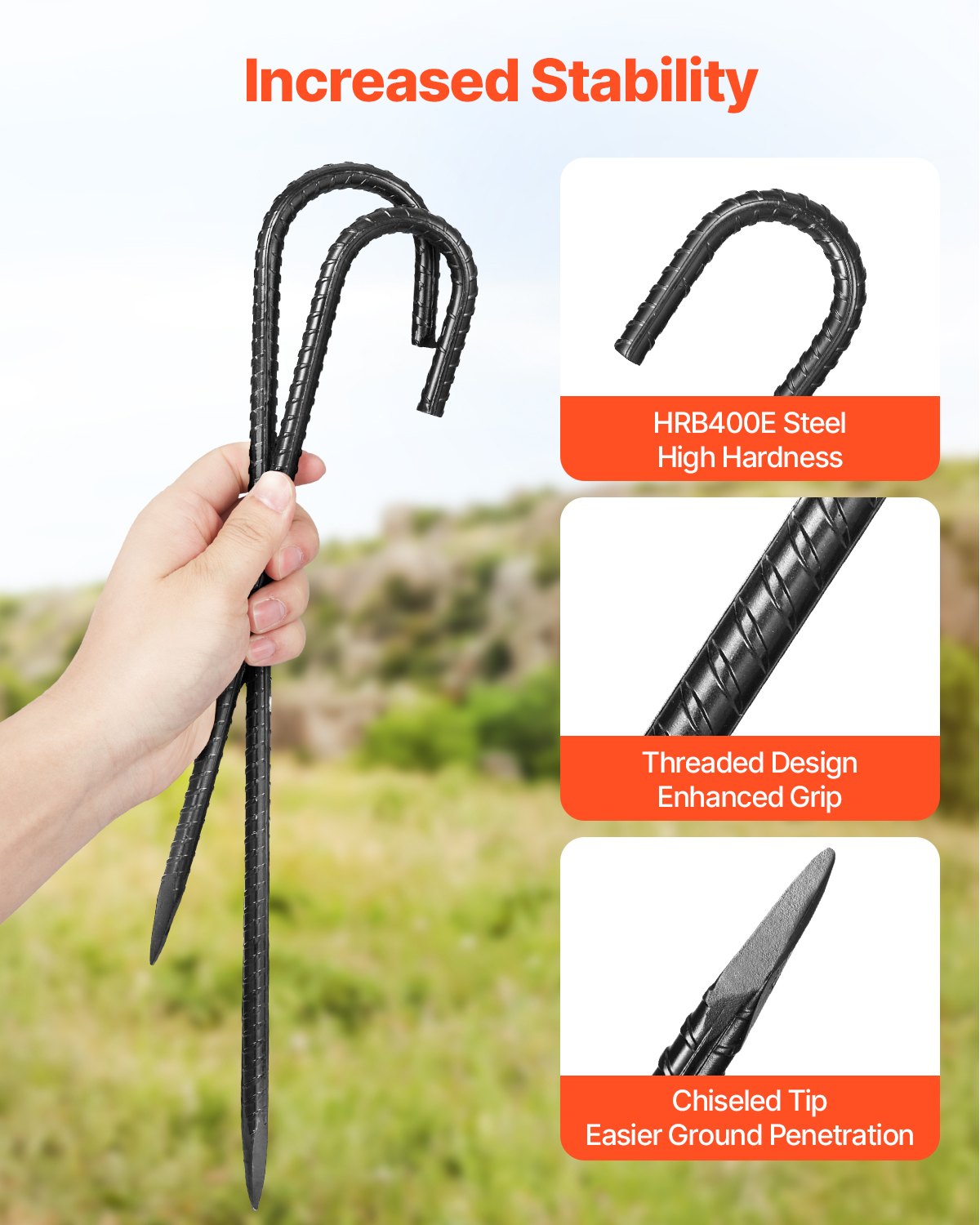 VEVOR 12 ιντσών 16 τεμαχίων πασσάλων οπλισμού βαρέως τύπου με γάντζο J, γαλβανισμένες άγκυρες εδάφους VEVOR 12 ιντσών 16 τεμαχίων πασσάλων οπλισμού βαρέως τύπου με γάντζο J, γαλβανισμένες άγκυρες εδάφους