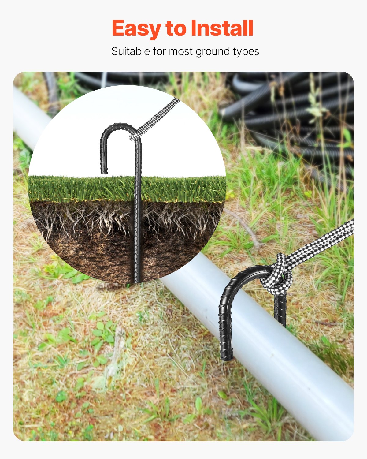 VEVOR 12 ιντσών 16 τεμαχίων πασσάλων οπλισμού βαρέως τύπου με γάντζο J, γαλβανισμένες άγκυρες εδάφους VEVOR 12 ιντσών 16 τεμαχίων πασσάλων οπλισμού βαρέως τύπου με γάντζο J, γαλβανισμένες άγκυρες εδάφους