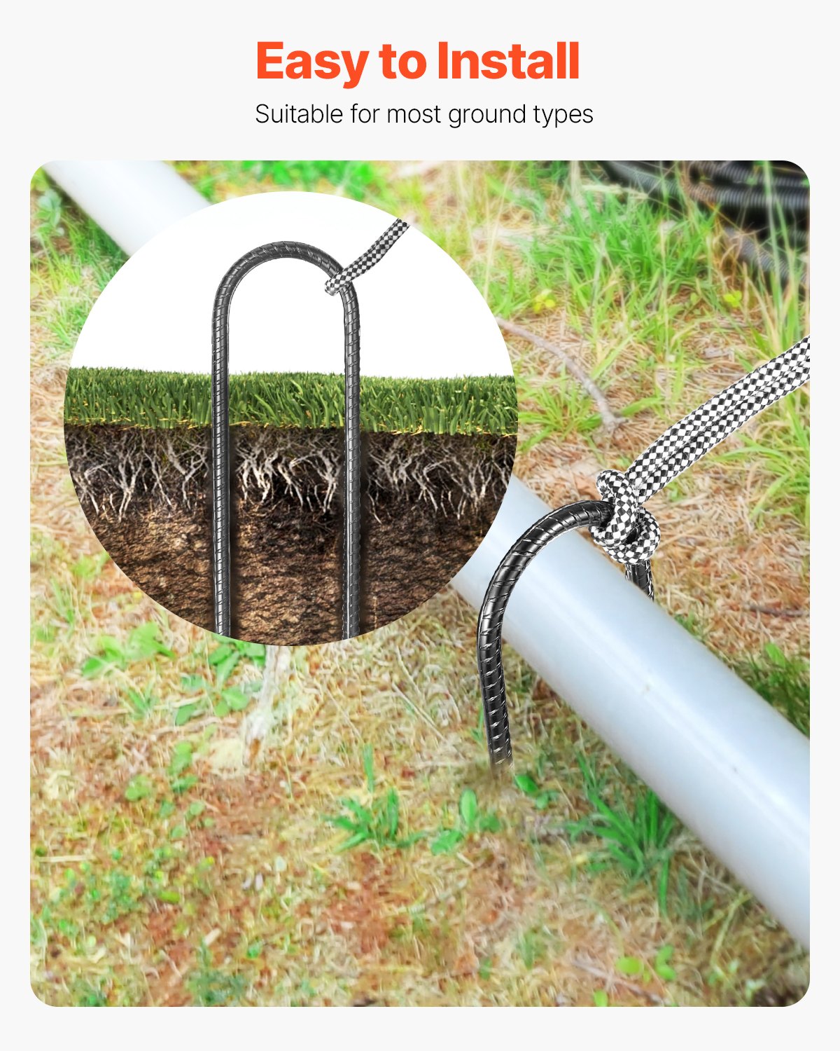 VEVOR 10 ιντσών, 12 τεμάχια, άγκυρες γείωσης από γαλβανισμένο οπλισμό βαρέως τύπου σε σχήμα U VEVOR 10 ιντσών, 12 τεμάχια, άγκυρες γείωσης από γαλβανισμένο οπλισμό βαρέως τύπου σε σχήμα U