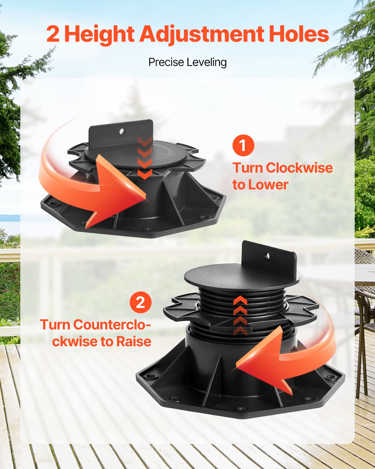 VEVOR 24 τεμάχια Ρυθμιζόμενη βάση στήριξης καταστρώματος με βάση στήριξης 2,36-5,31 ίντσες VEVOR 24 τεμάχια Ρυθμιζόμενη βάση στήριξης καταστρώματος με βάση στήριξης 2,36-5,31 ίντσες