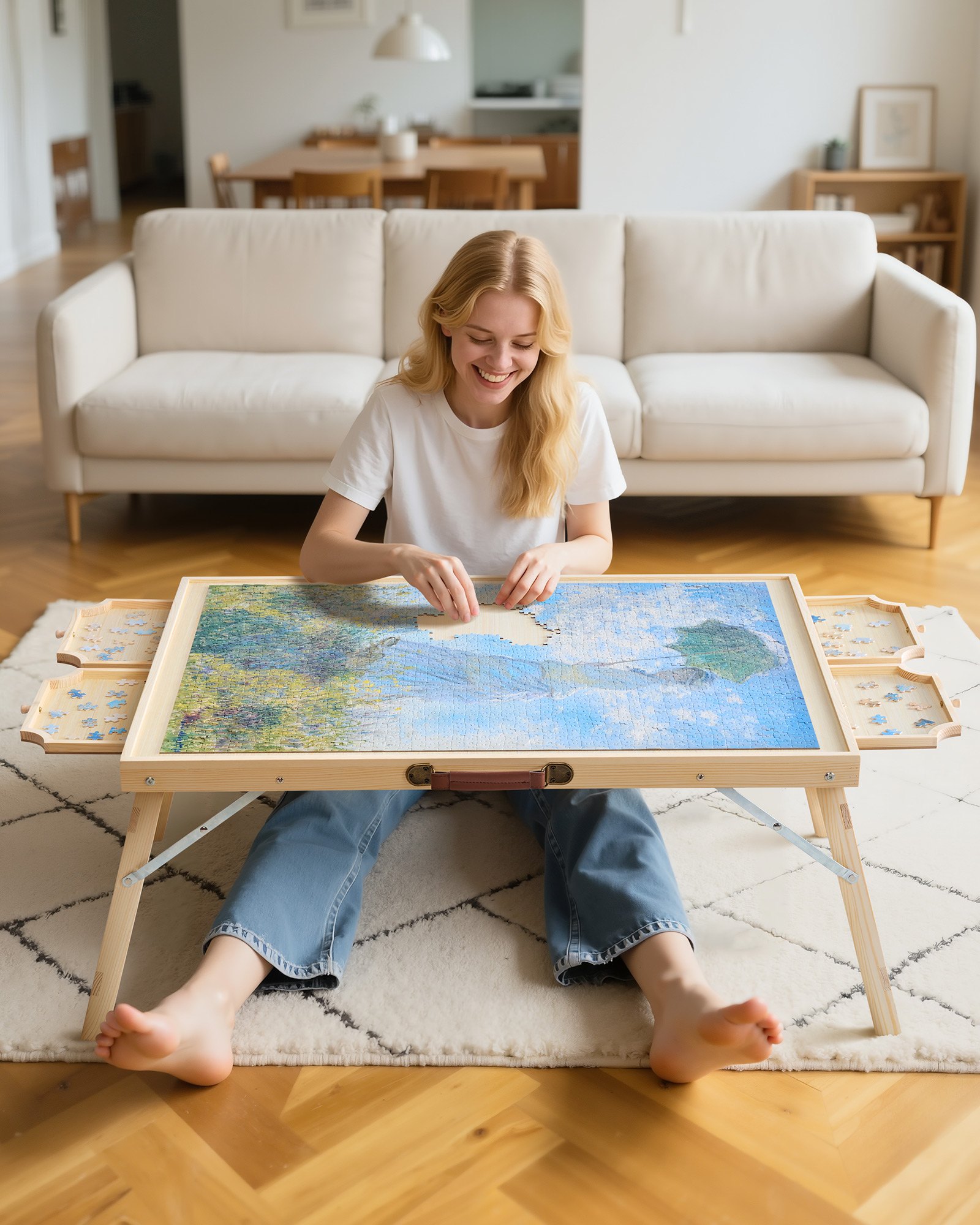 VEVOR Φορητό Ξύλινο Παζλ 1500 Τεμαχίων με Πτυσσόμενο Πόδι 86x63εκ. VEVOR Φορητό Ξύλινο Παζλ 1500 Τεμαχίων με Πτυσσόμενο Πόδι 86x63εκ.