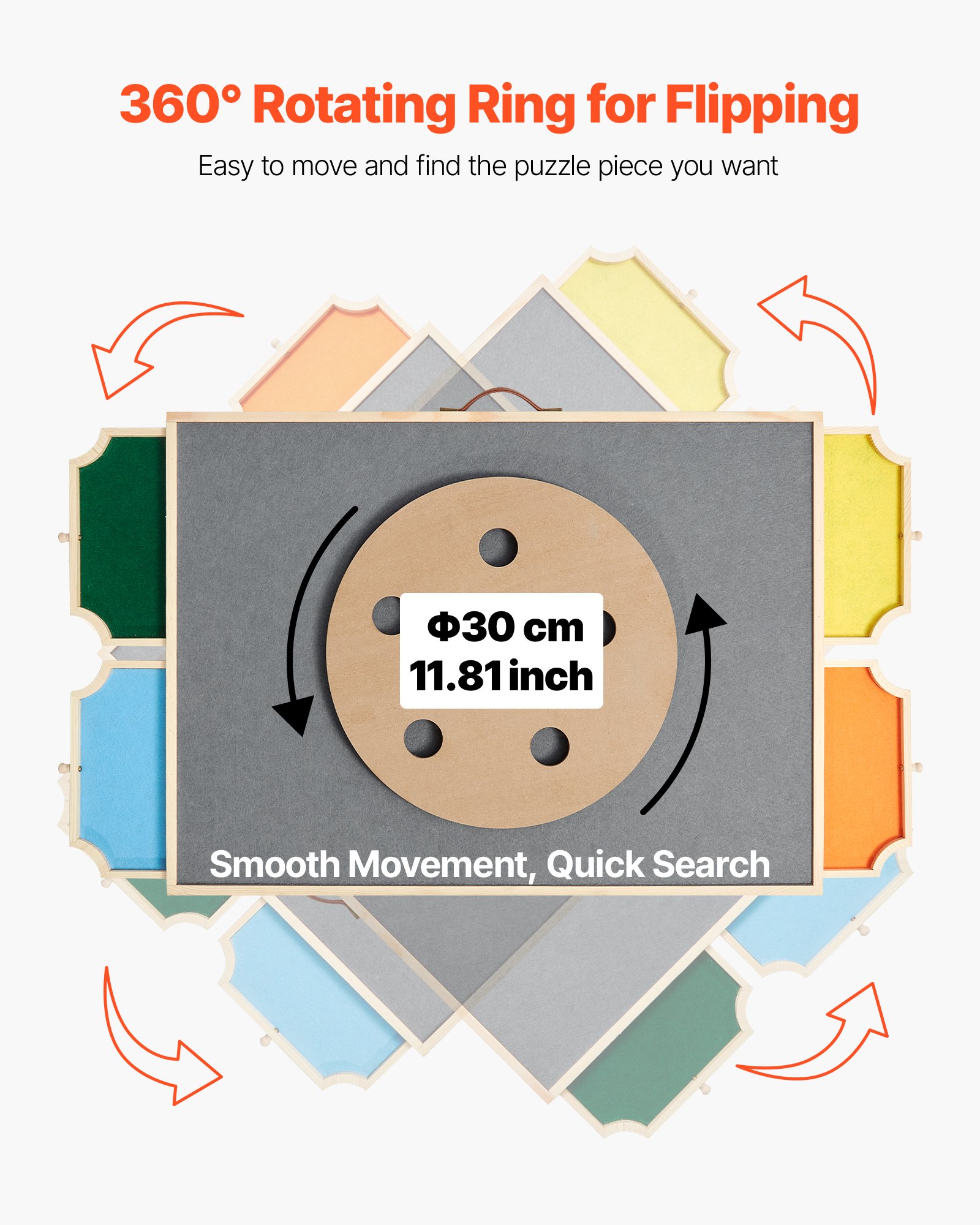 VEVOR Φορητό Ξύλινο Παζλ 1000 Τεμαχίων με Κάλυμμα Συρταριού 73x53εκ. VEVOR Φορητό Ξύλινο Παζλ 1000 Τεμαχίων με Κάλυμμα Συρταριού 73x53εκ.