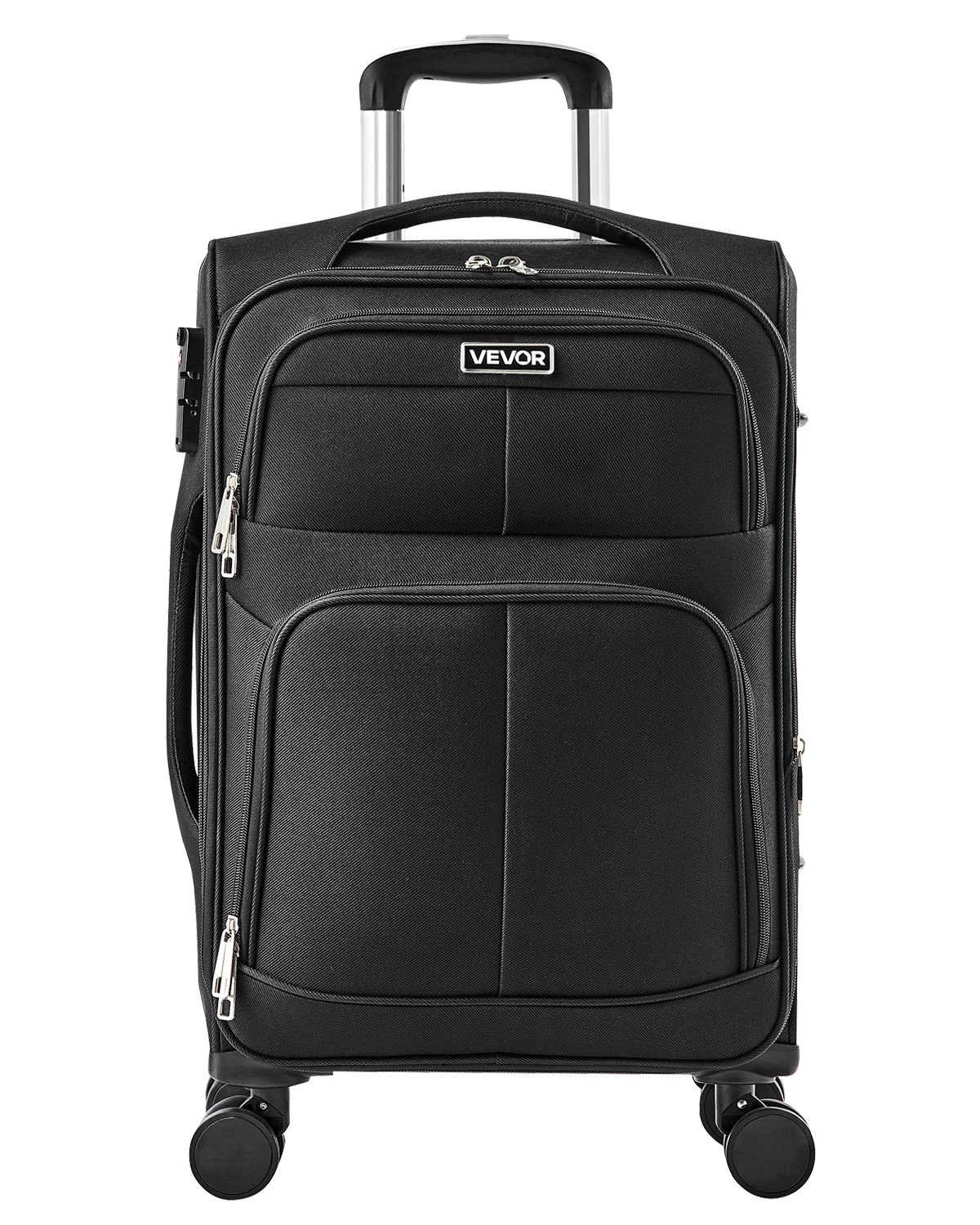 20-Inch Softside Expandable Luggage with Spinner Wheels Carry on Suitcase Black | VEVOR US 20-Inch Softside Expandable Luggage with Spinner Wheels Carry on Suitcase Black | VEVOR US