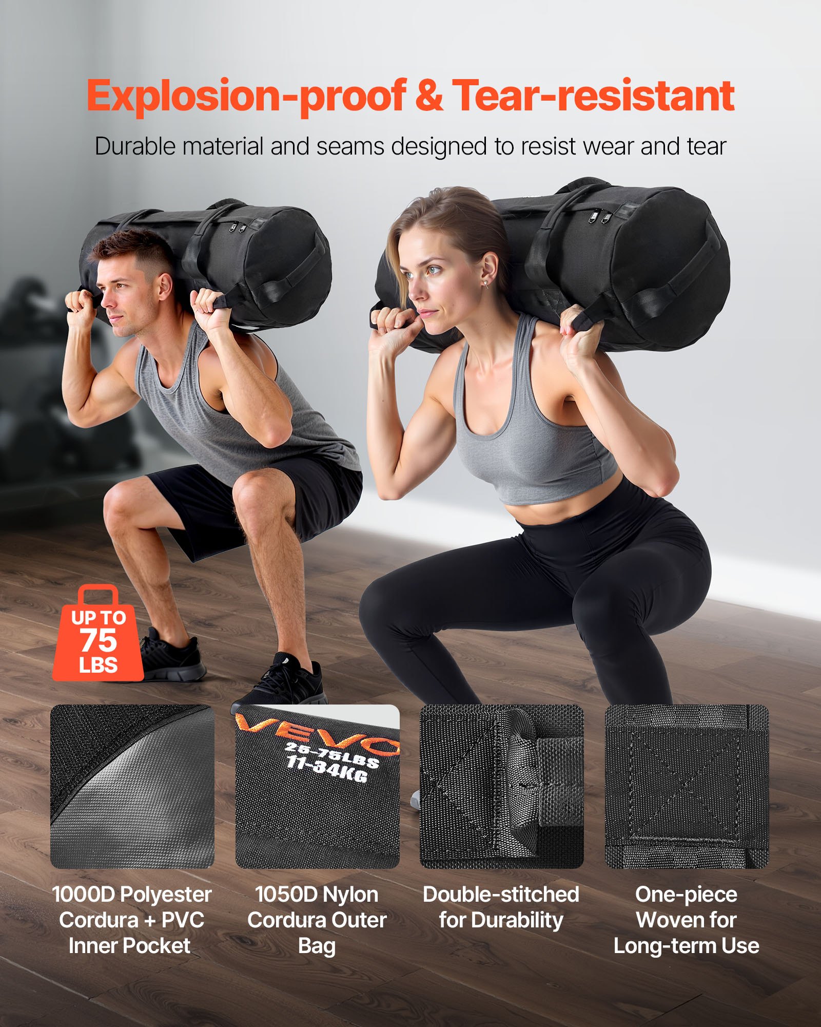 Τσάντα γυμναστικής VEVOR Workout Sandbag βαρέως τύπου για CrossFit και προπόνηση με βάρη Τσάντα γυμναστικής VEVOR Workout Sandbag βαρέως τύπου για CrossFit και προπόνηση με βάρη