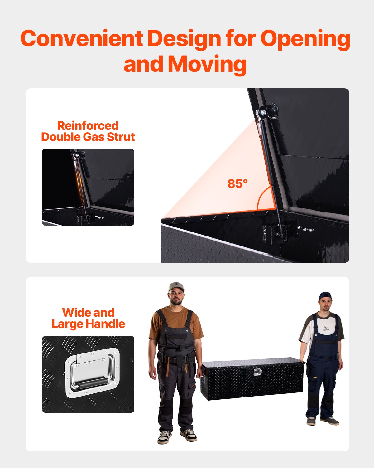 VEVOR 49"x15"x15" Βαρέως Τύπου Κουτί Εργαλείων Φορτηγού από Αλουμίνιο για Pickup RV, Μαύρο VEVOR 49"x15"x15" Βαρέως Τύπου Κουτί Εργαλείων Φορτηγού από Αλουμίνιο για Pickup RV, Μαύρο