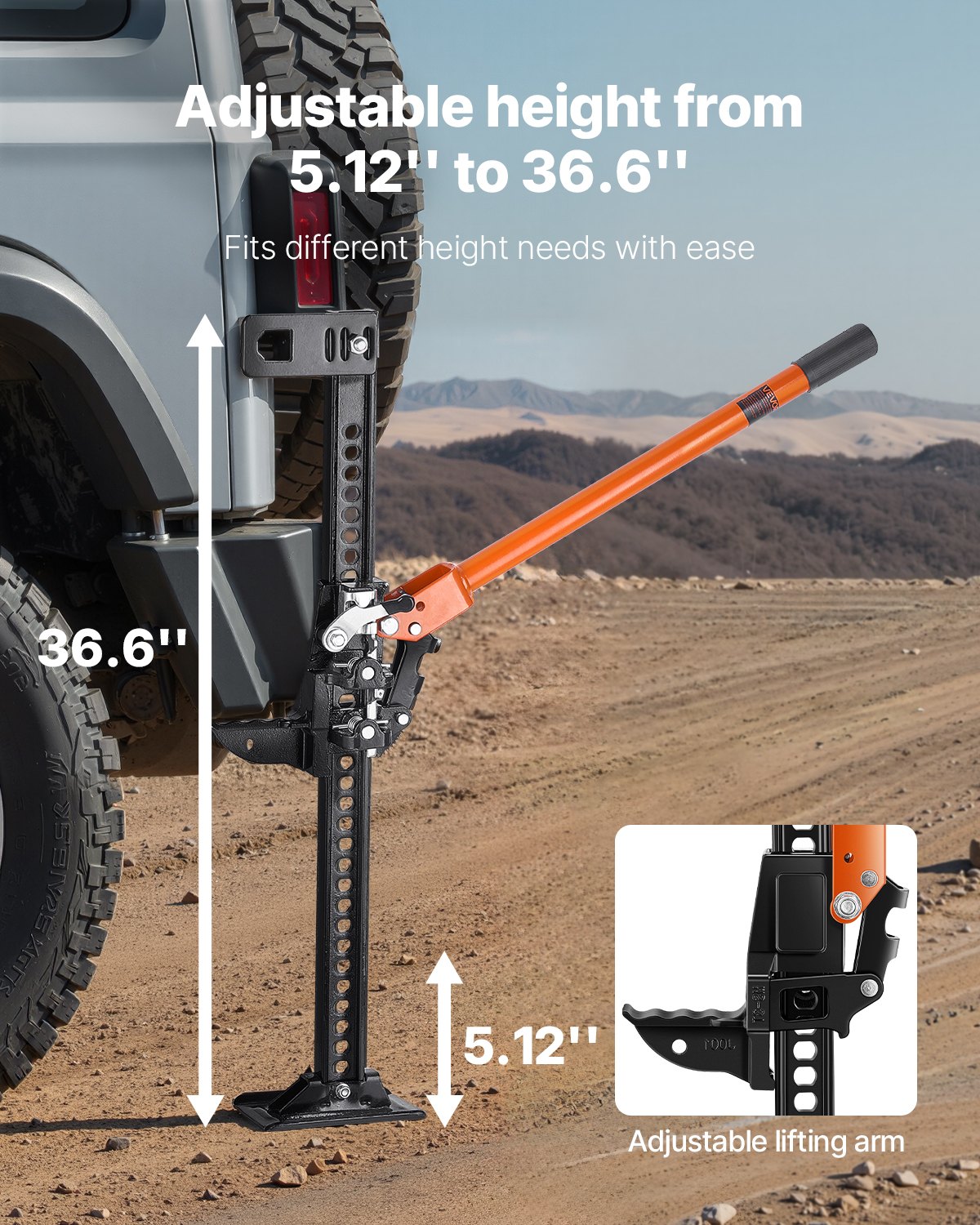 Βαρούλκο VEVOR 107,5cm Off Road Farm Jack Hoist 3,18 T High Lift Tractor Vehicle Βαρούλκο VEVOR 107,5cm Off Road Farm Jack Hoist 3,18 T High Lift Tractor Vehicle
