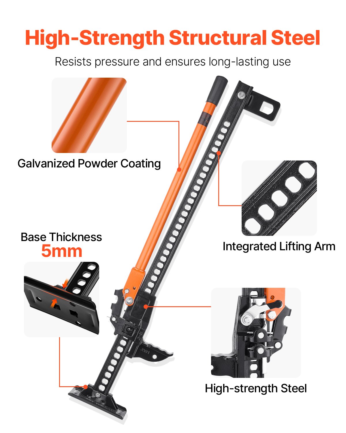 Βαρούλκο VEVOR 107,5cm Off Road Farm Jack Hoist 3,18 T High Lift Tractor Vehicle Βαρούλκο VEVOR 107,5cm Off Road Farm Jack Hoist 3,18 T High Lift Tractor Vehicle
