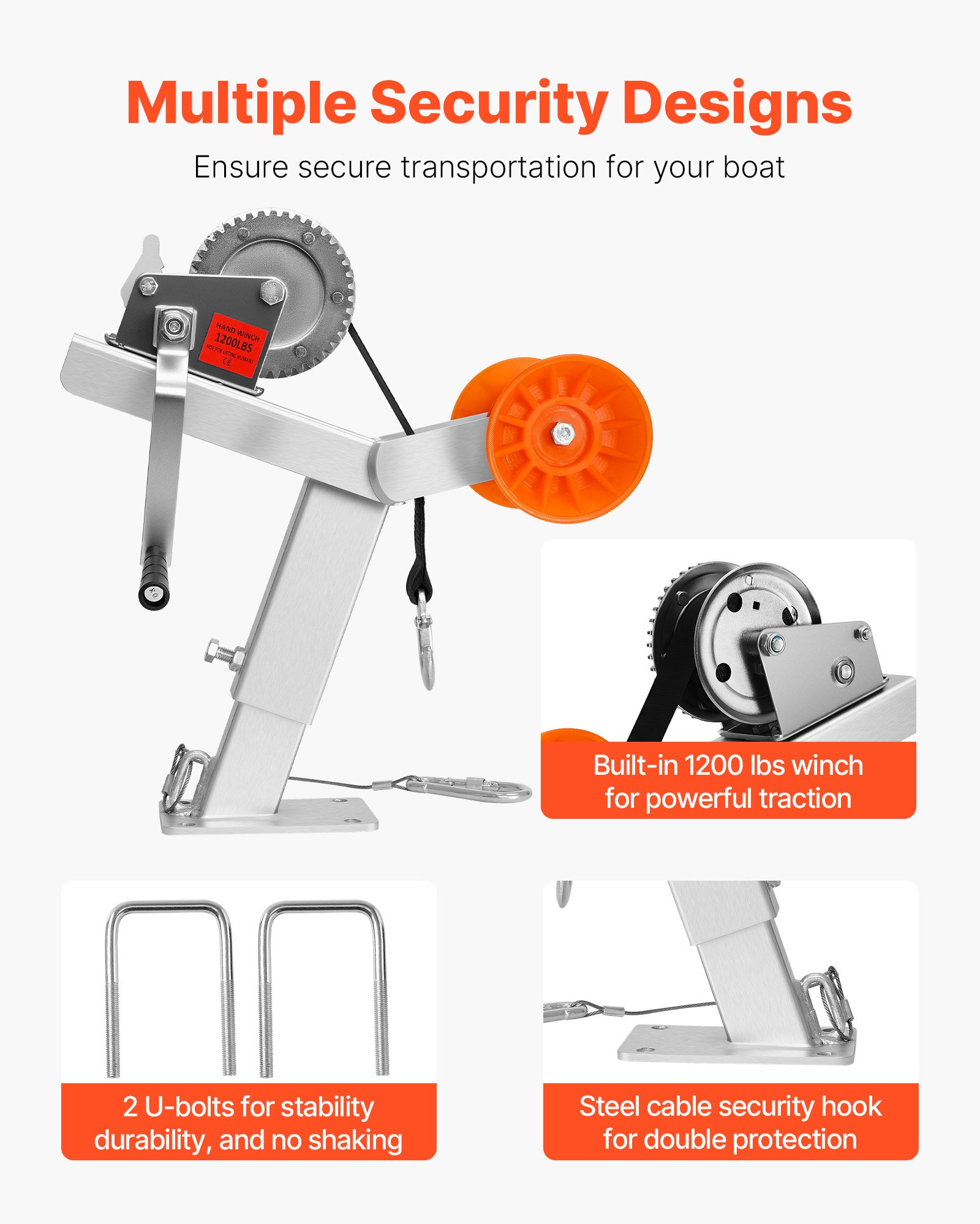 Βάση Βαρούλκου Ρυμούλκησης Σκάφους VEVOR με Ράουλο Βάση Βαρούλκου Σκάφους 544 kg Βάση Βαρούλκου Ρυμούλκησης Σκάφους VEVOR με Ράουλο Βάση Βαρούλκου Σκάφους 544 kg