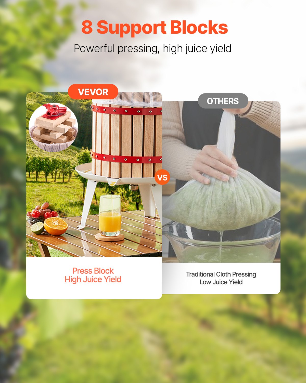 VEVOR Πιεστήριο Κρασιού Φρούτων Χειροκίνητη Πίεση για Οινοποίηση Ξύλινο Καλάθι 1,6 Γαλονιών/6 Λίτρων VEVOR Πιεστήριο Κρασιού Φρούτων Χειροκίνητη Πίεση για Οινοποίηση Ξύλινο Καλάθι 1,6 Γαλονιών/6 Λίτρων